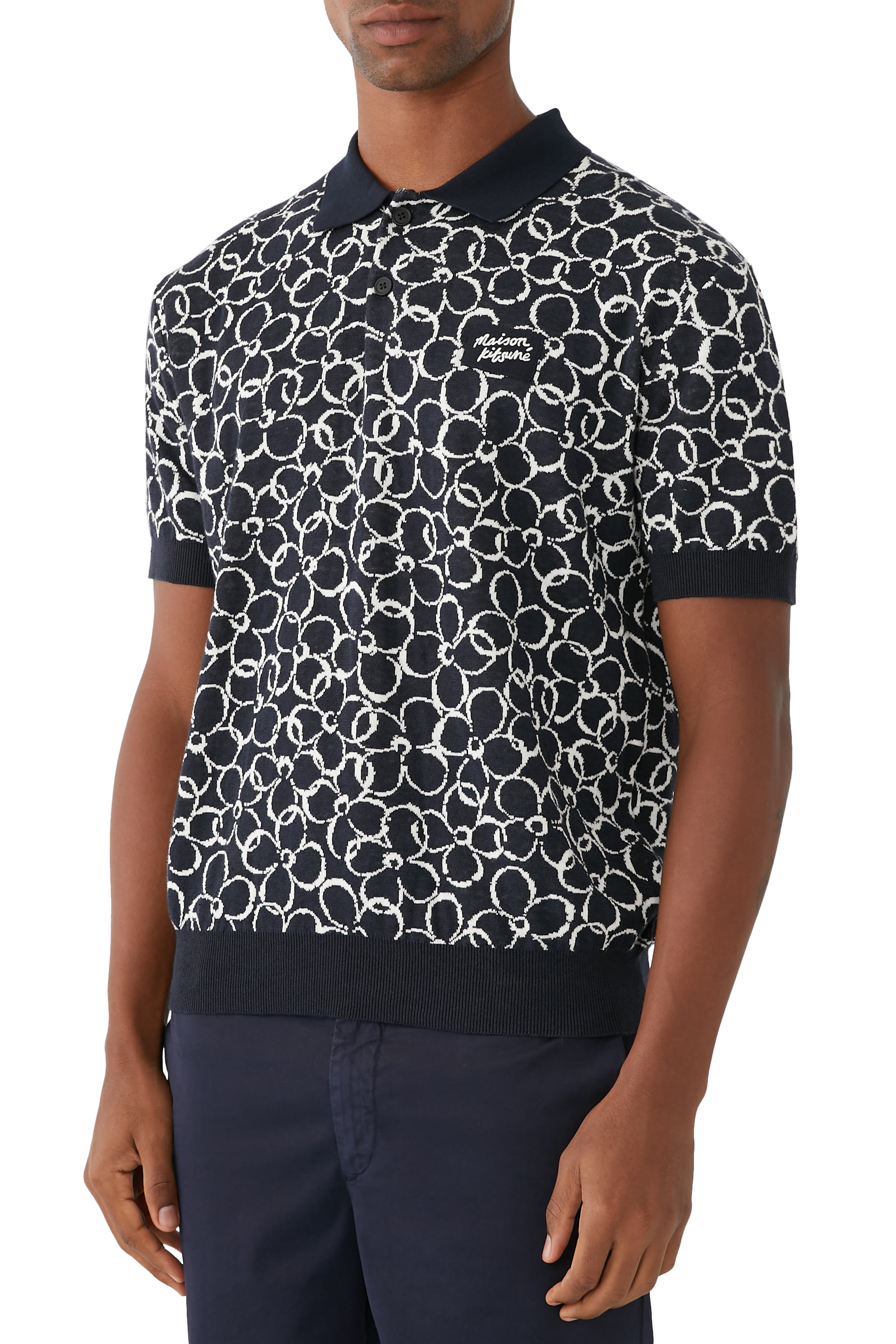 Abstract Daisy Jacquard Polo