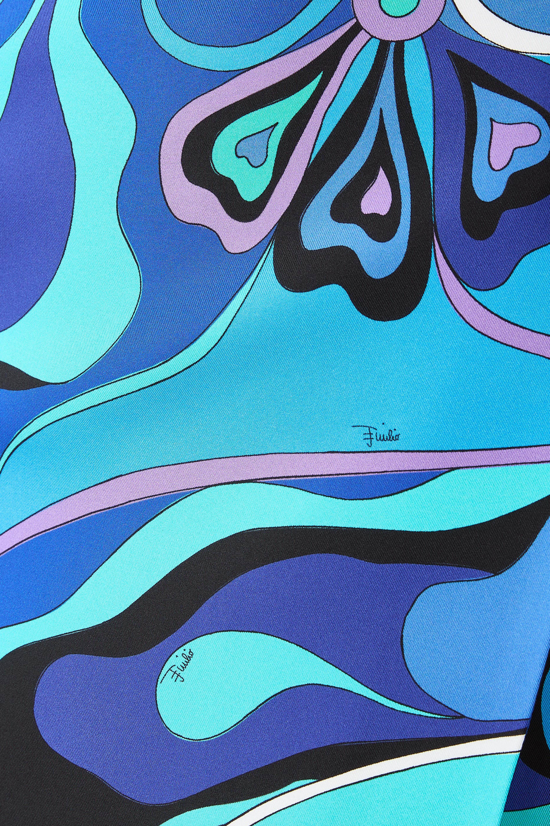  Orchidee Print Silk Skirt
