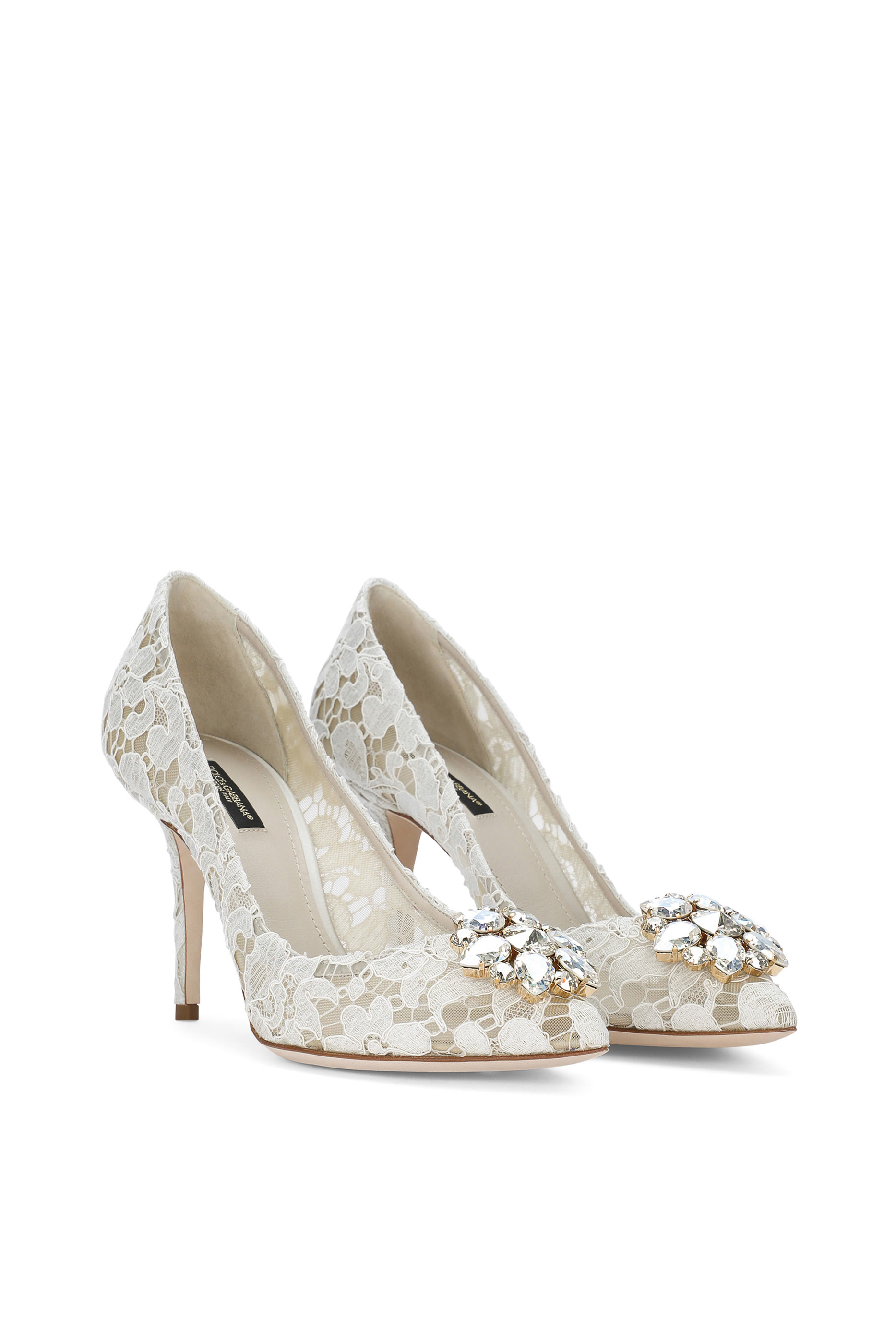 Lace Rainbow 90 Pumps with Brooch Detailing