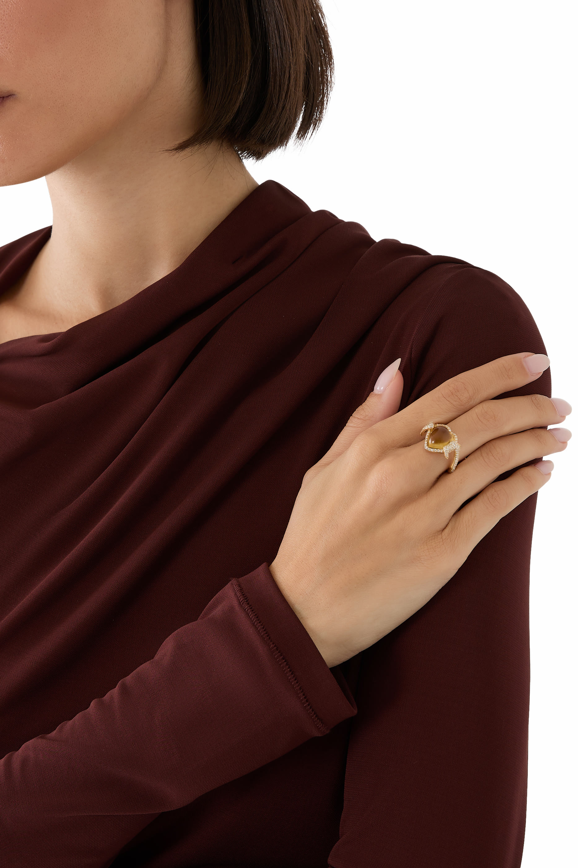 Taim Love Ring, 18k Yellow Gold, Diamonds & Topaz