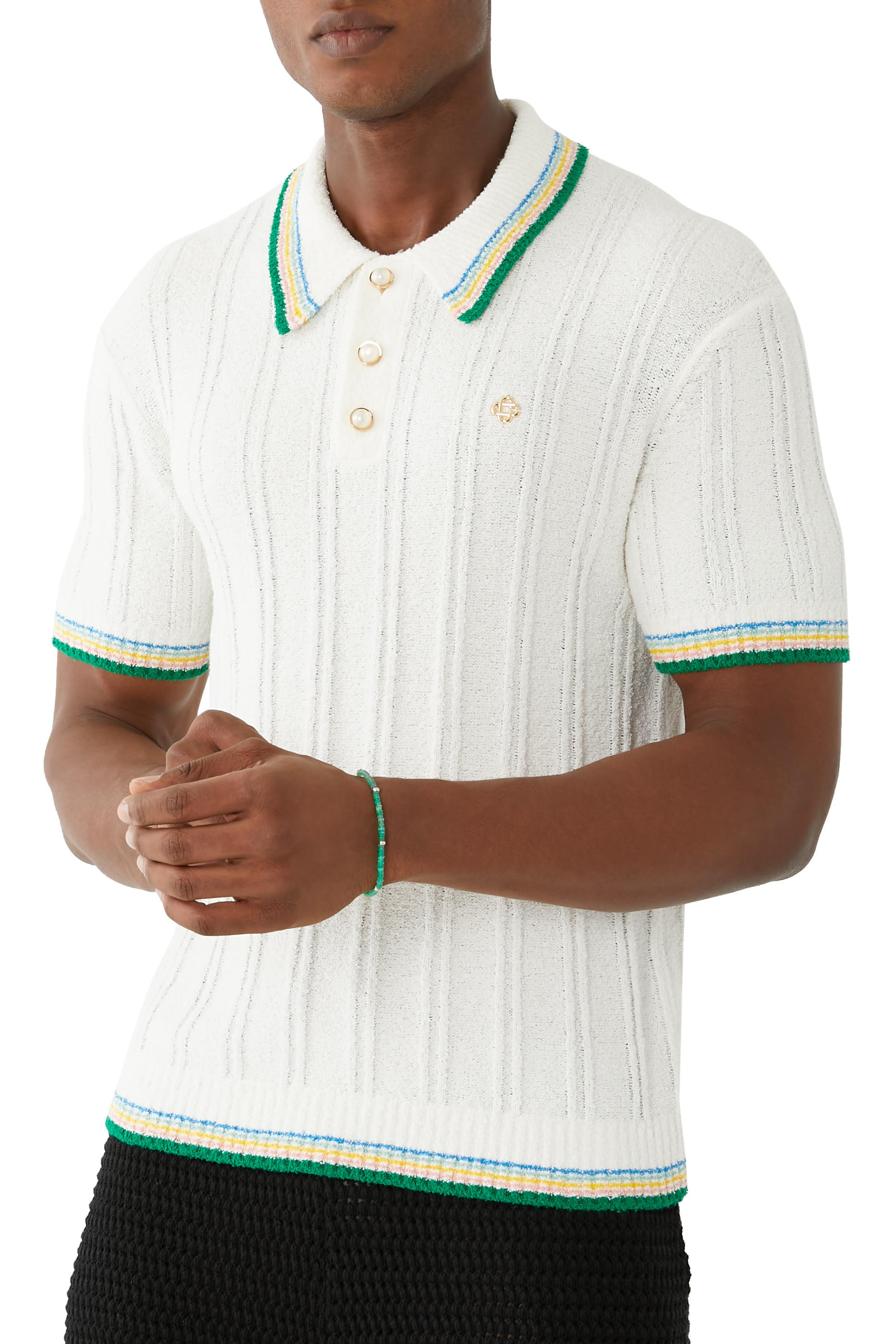 Rib Boucle Polo Shirt