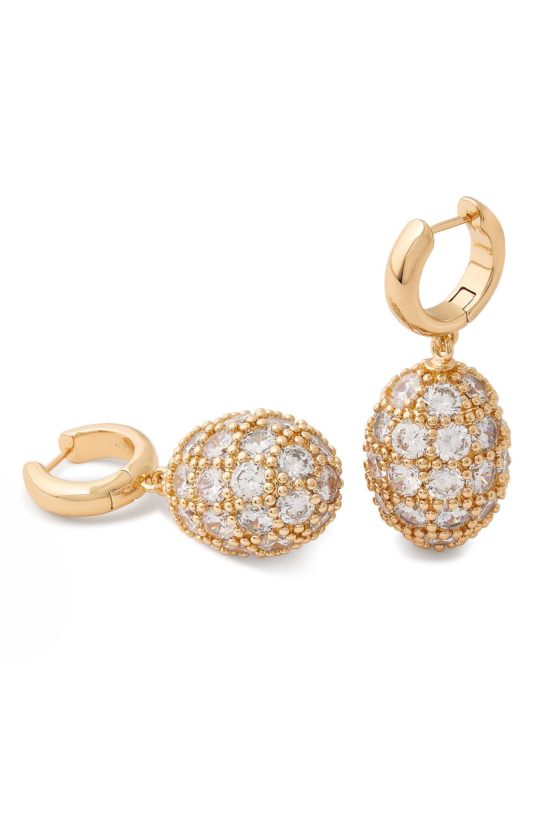 Gold Hoop Crystal Cluster Earrings