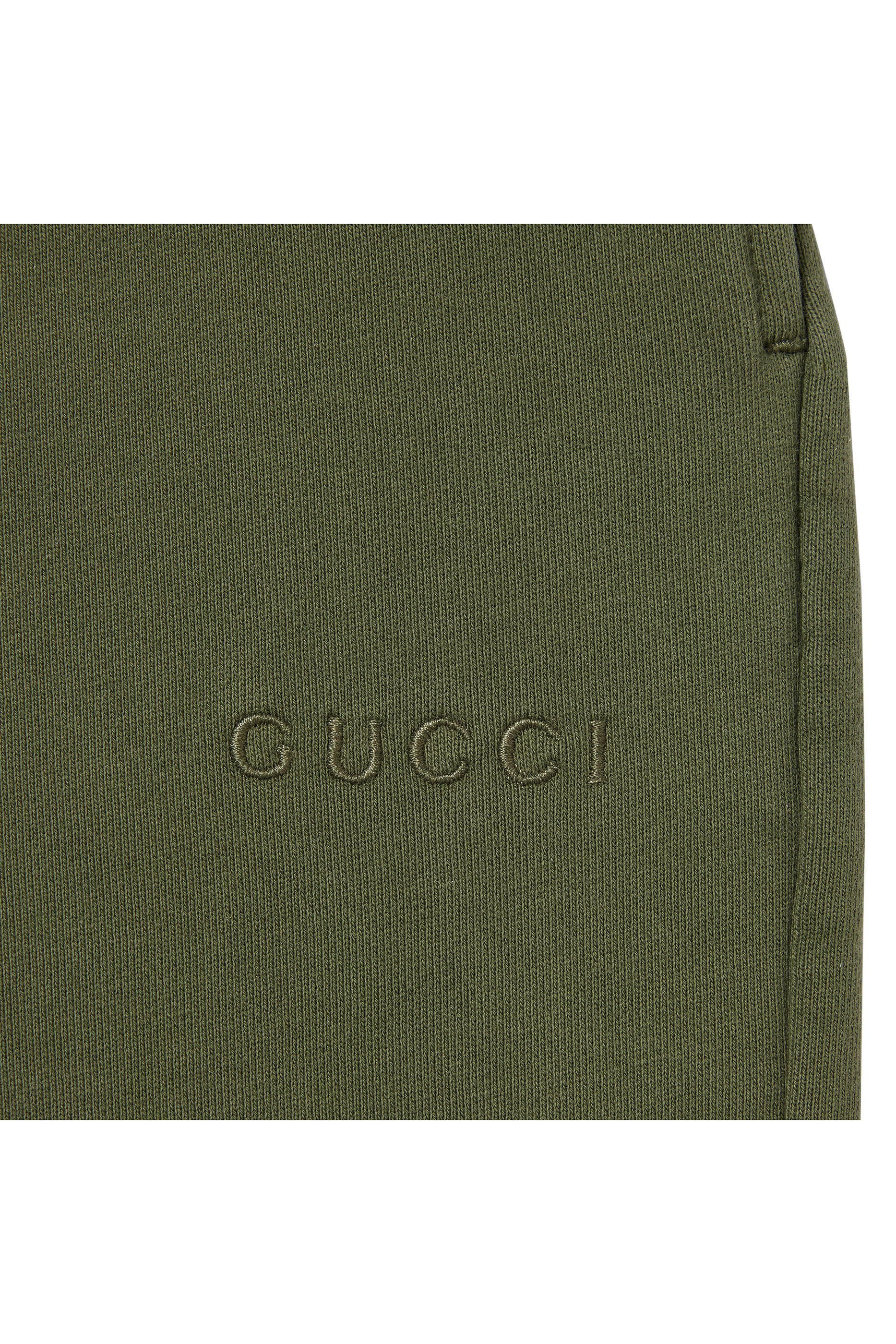 Logo Embroidered Cotton Jersey Leisure Pants