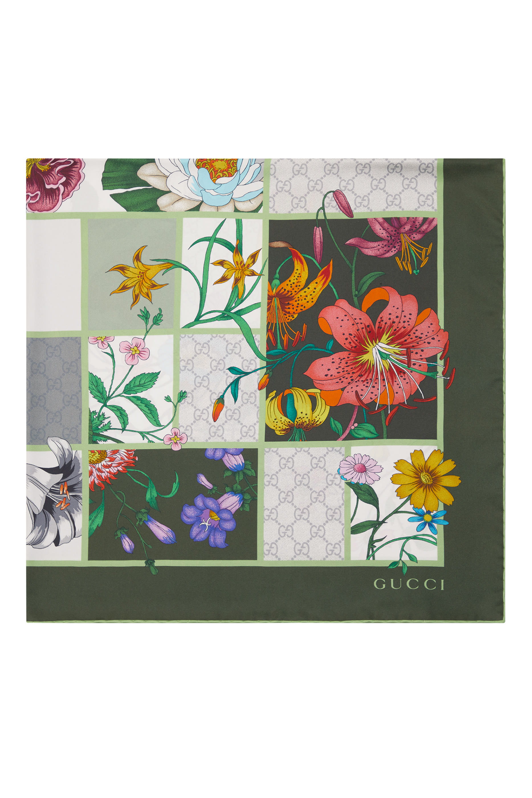 Printed Silk Twill Carr&eacute; 