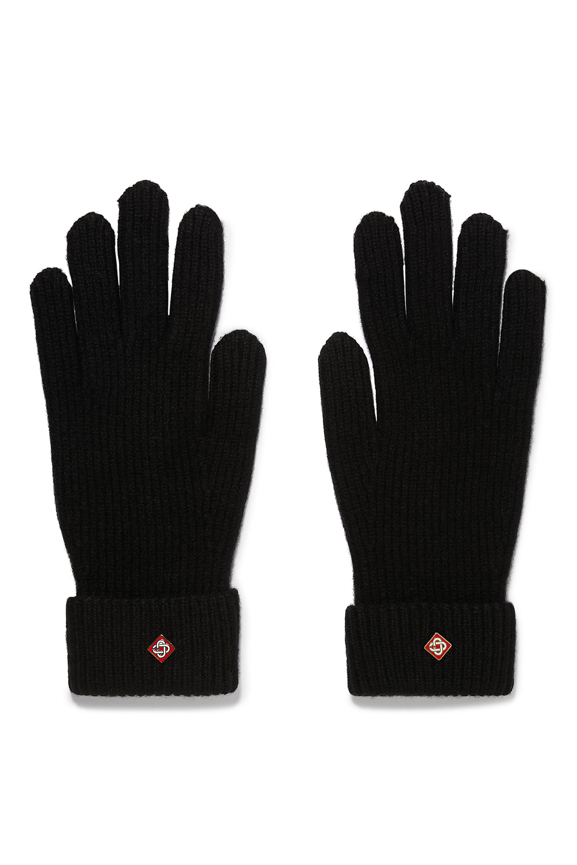 Ribbed-Cuff Logo Gloves