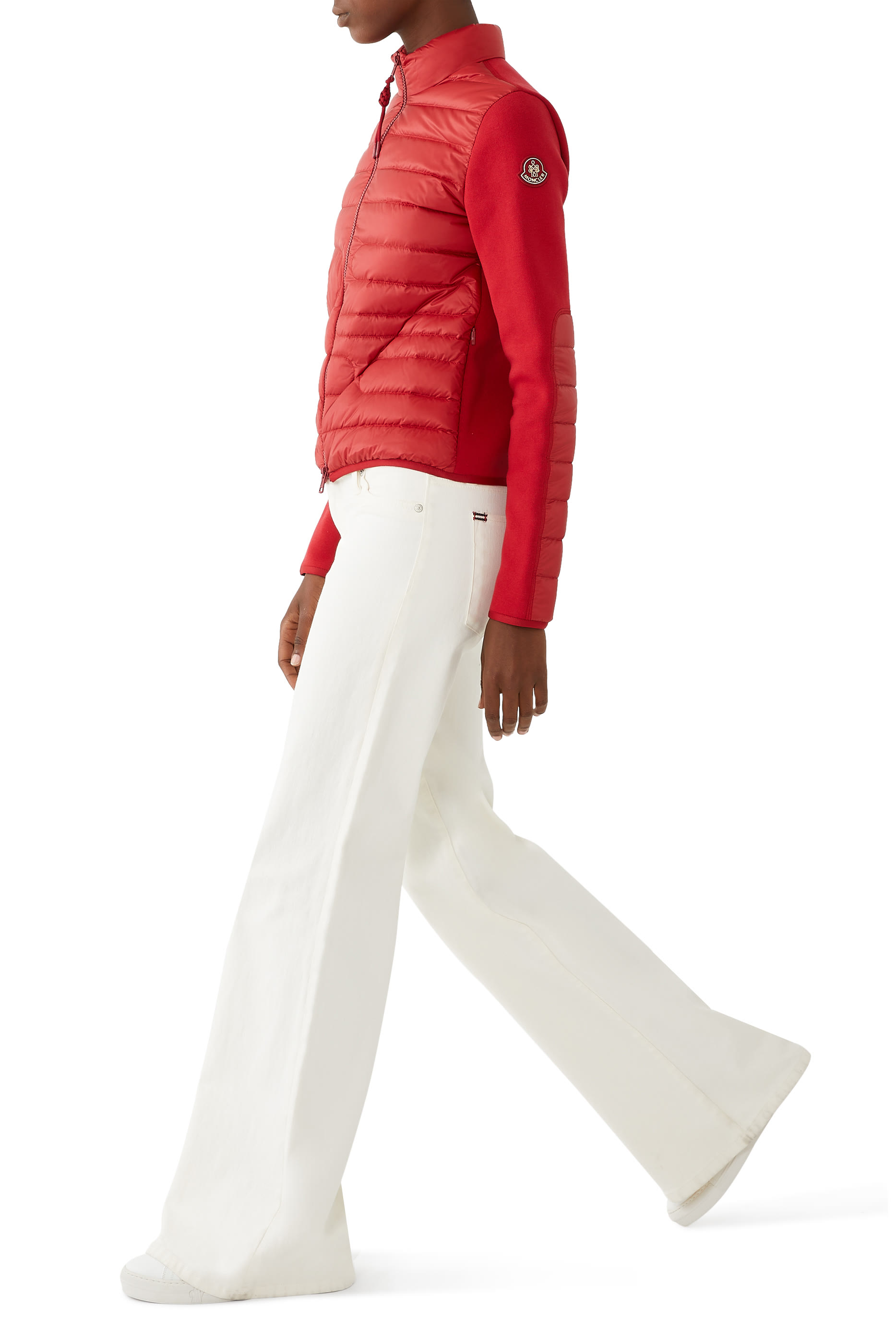 Padded Snake-Quilted Cotton Cardigan