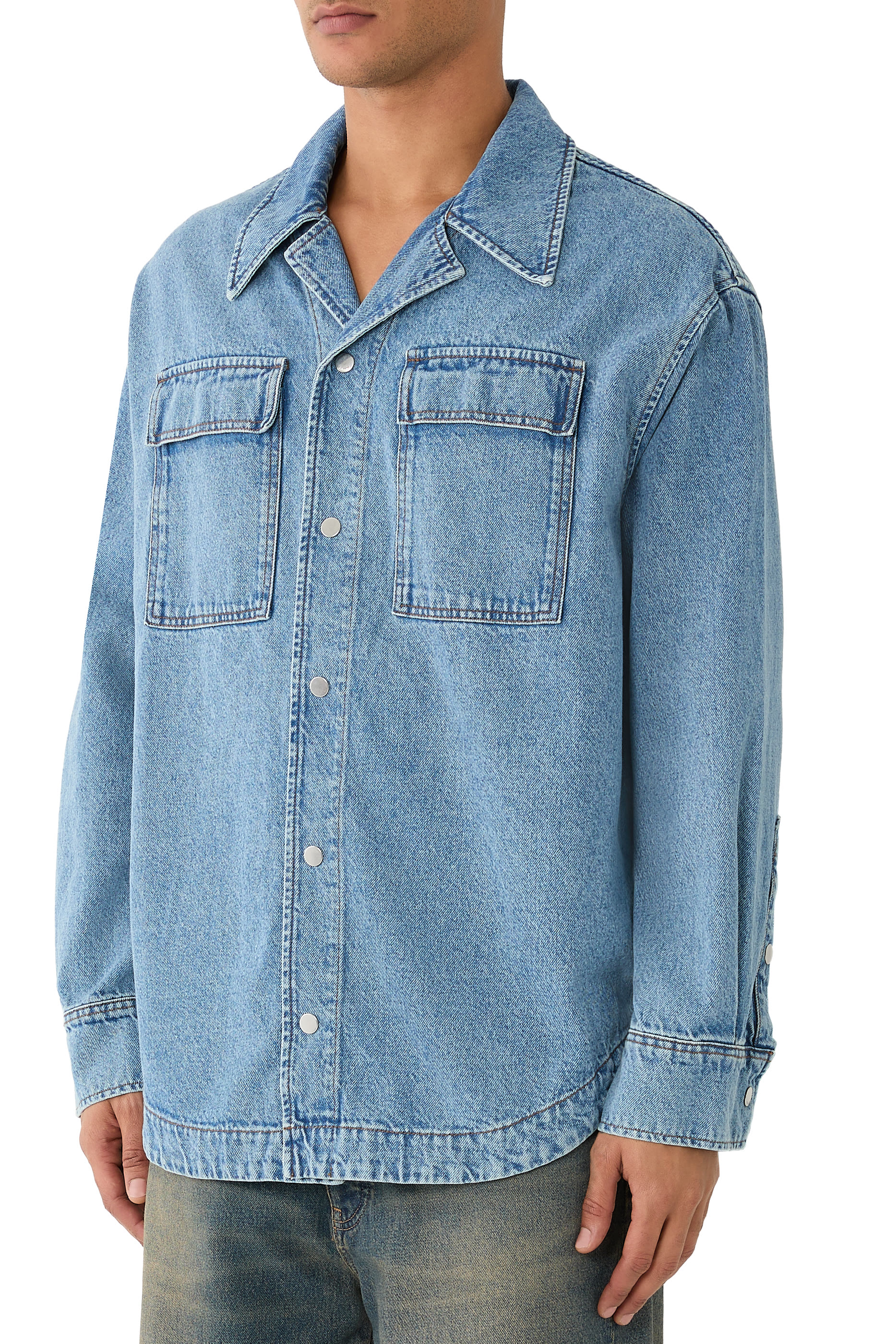 Cotton Camp Collar Overshirt 