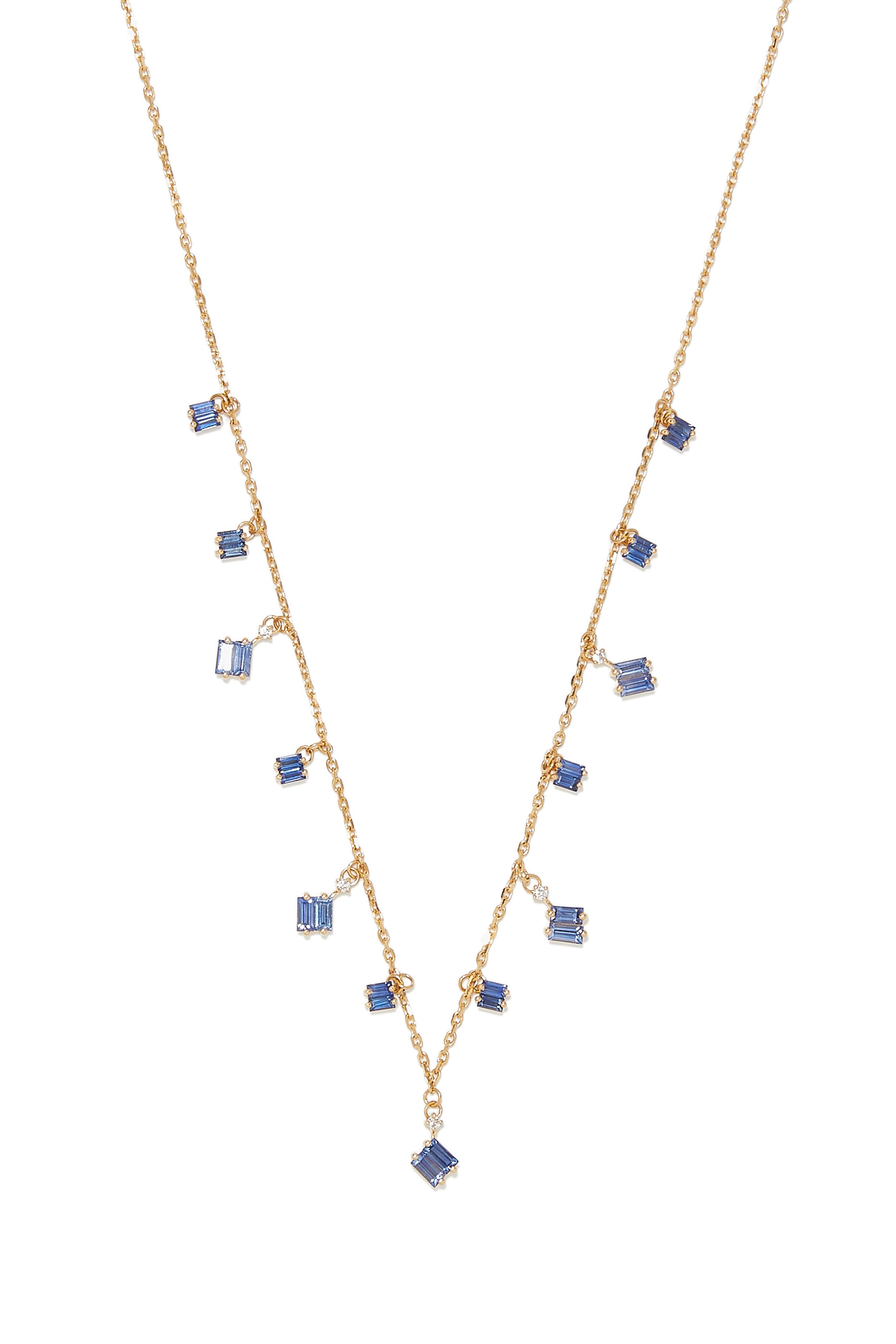 Blue Sapphire Cascade Necklace