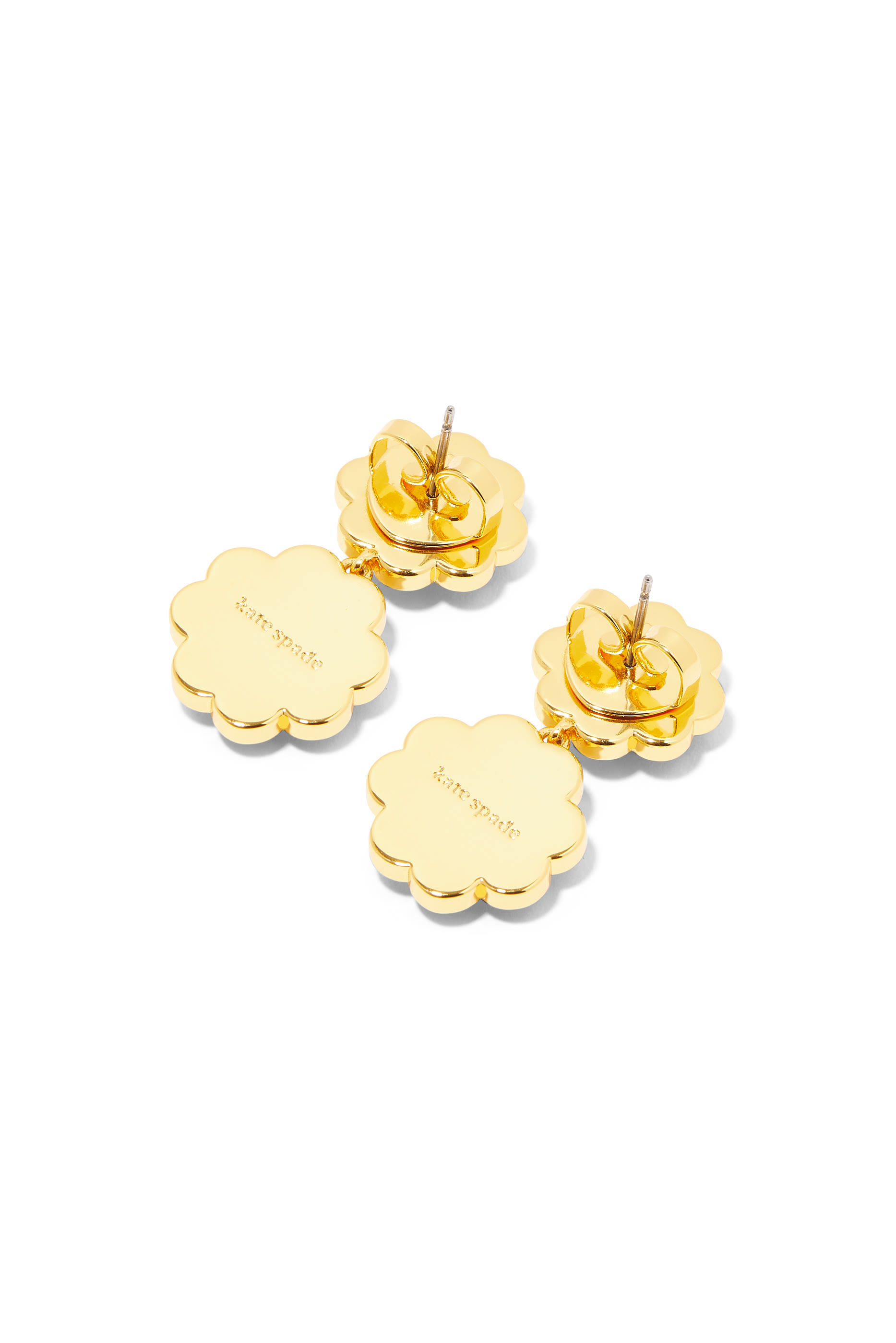 Heritage Bloom Drop Earrings, Plated Metal With Mother of Pearl & Cubic Zirconia