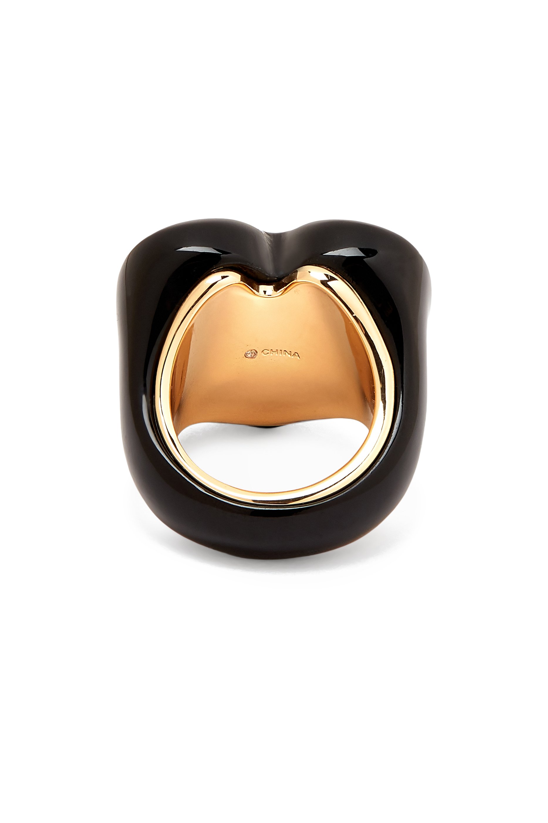 Vintage Charms Signature C Heart Cocktail Ring, Brass & Resin