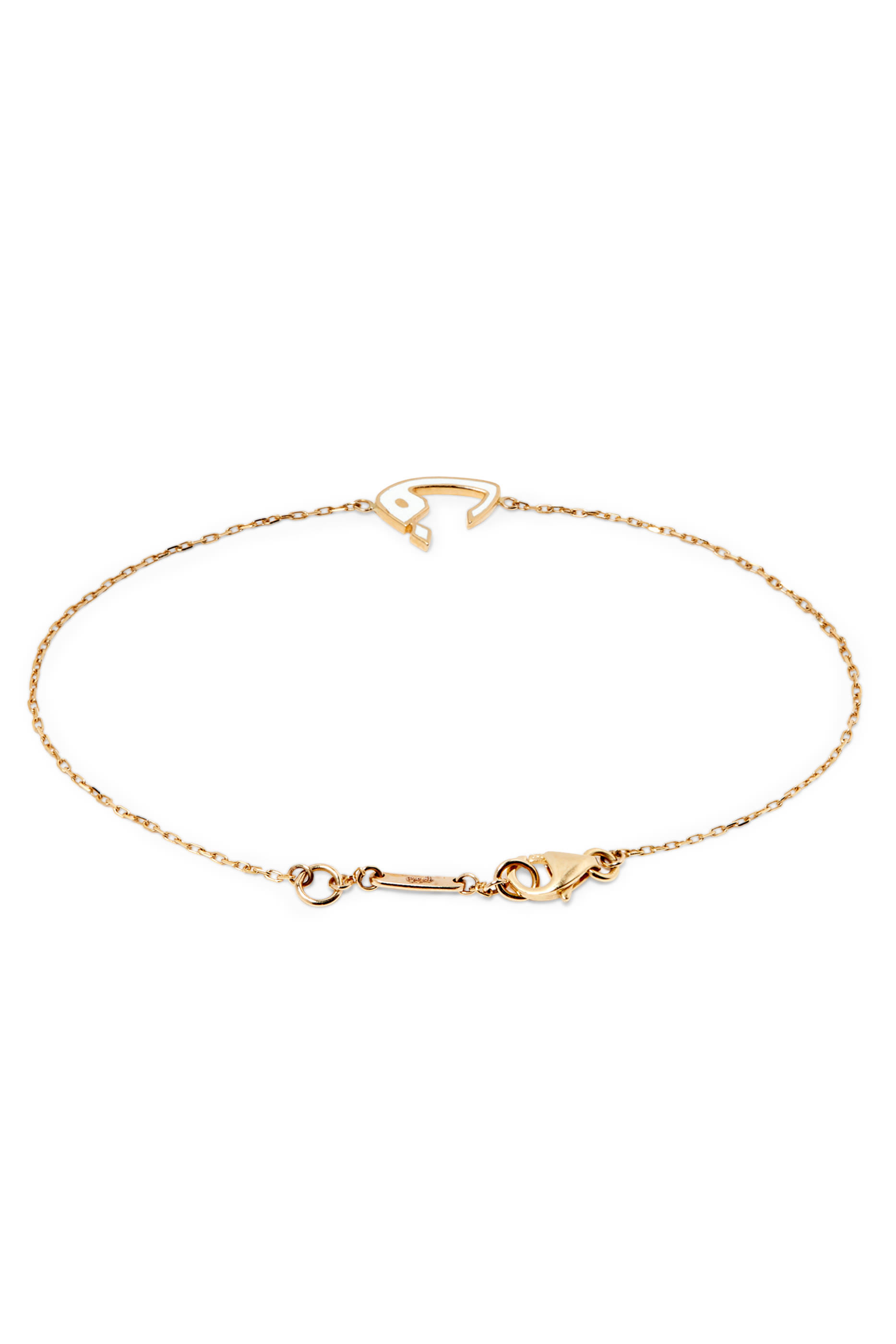 Mina "F" White Enamel Bracelet