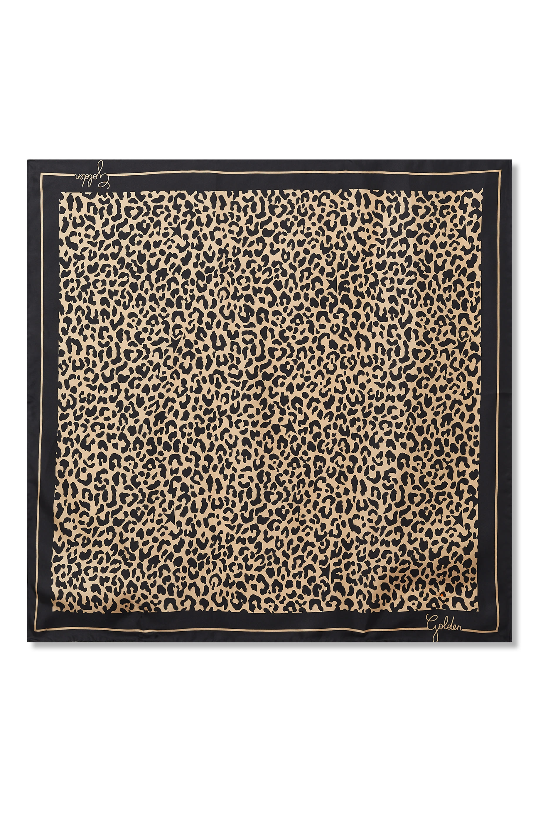 Golden Foulard Leopard Scarf