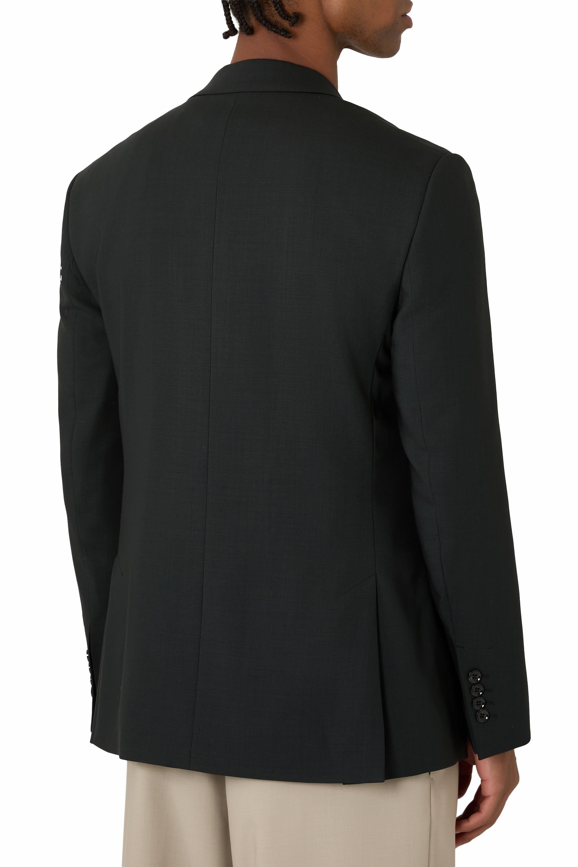 Two-Button Jacket in Wool Twill