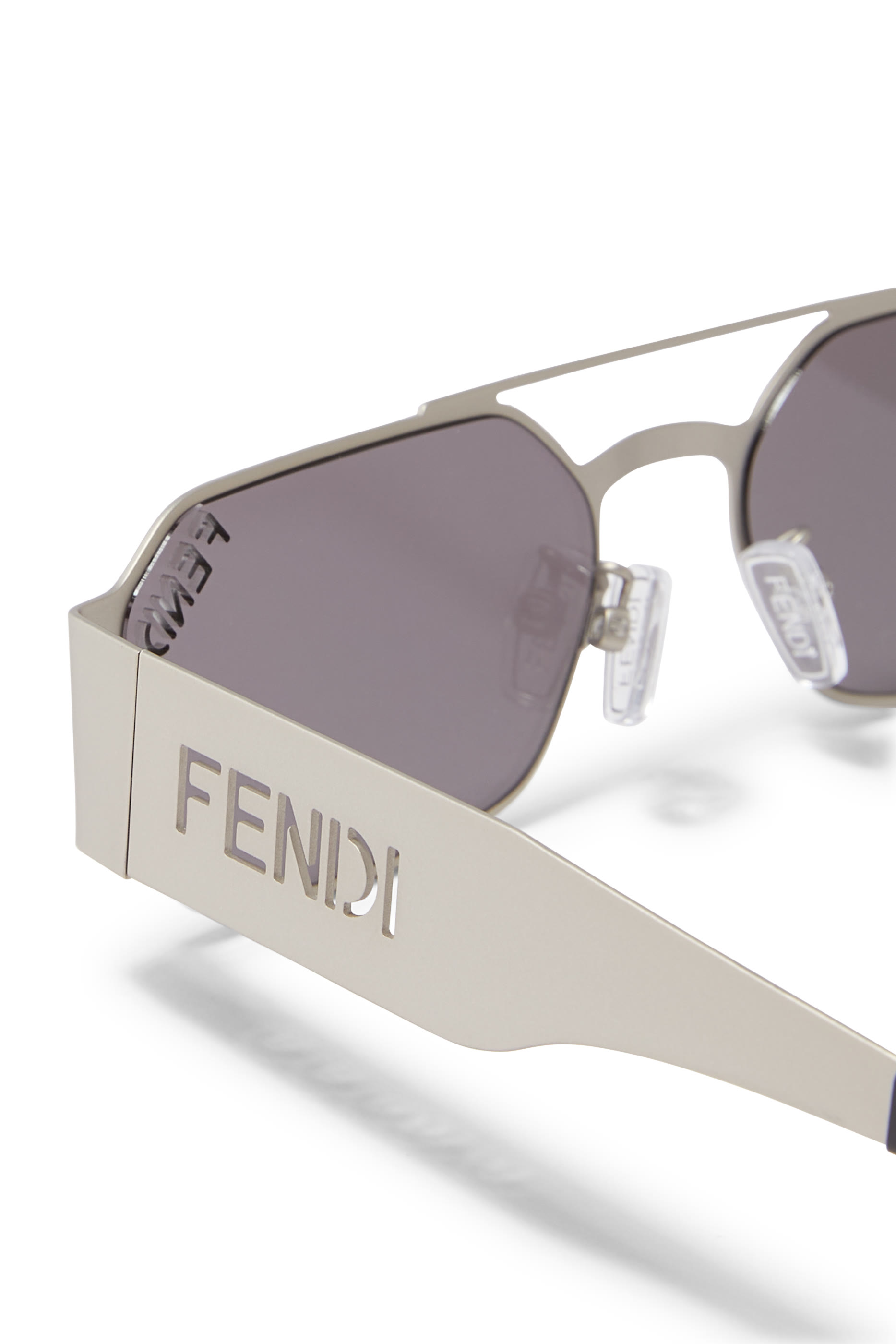 Fendi Cut Out Silver Geometric Sunglasses