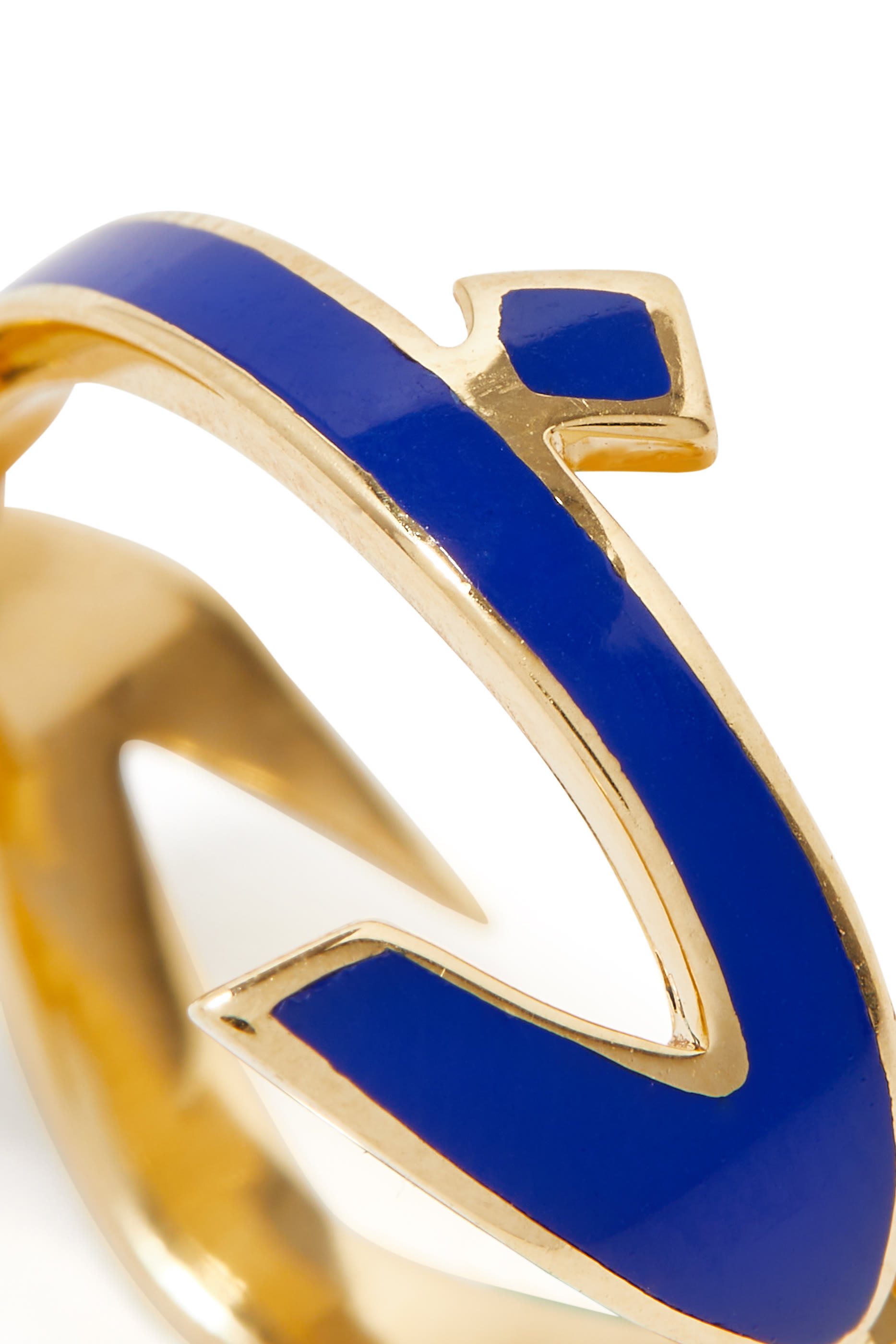 Hobb Word Ring, 18k Yellow Gold & Enamel