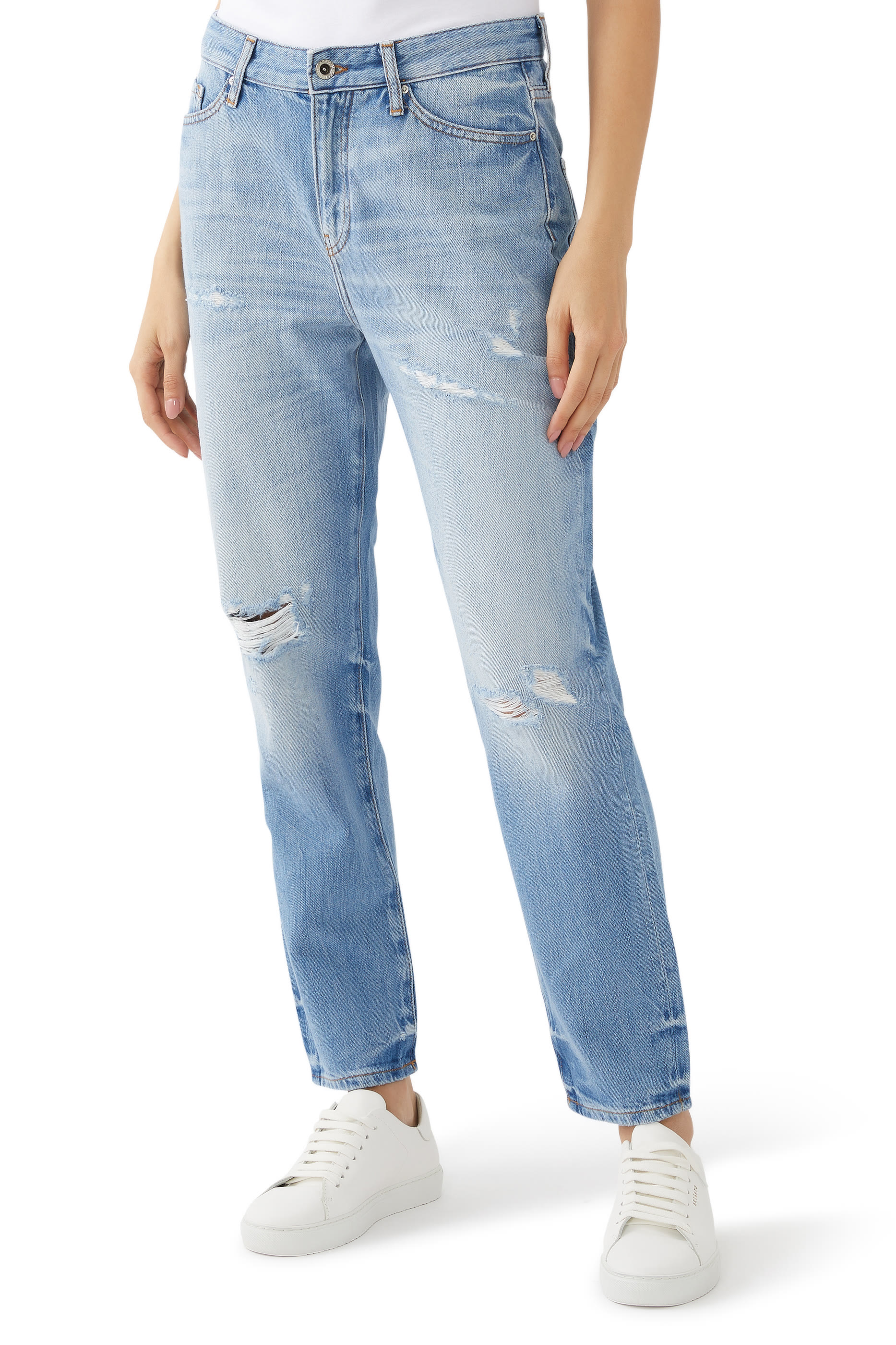 5-Pocket Cropped Boyfriend Jeans