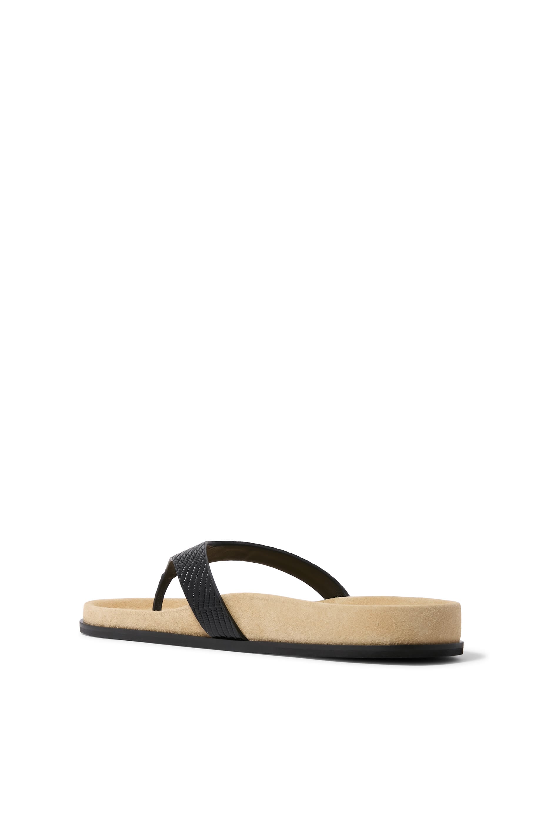 Contoured Lizard-Embossed Flip Flops