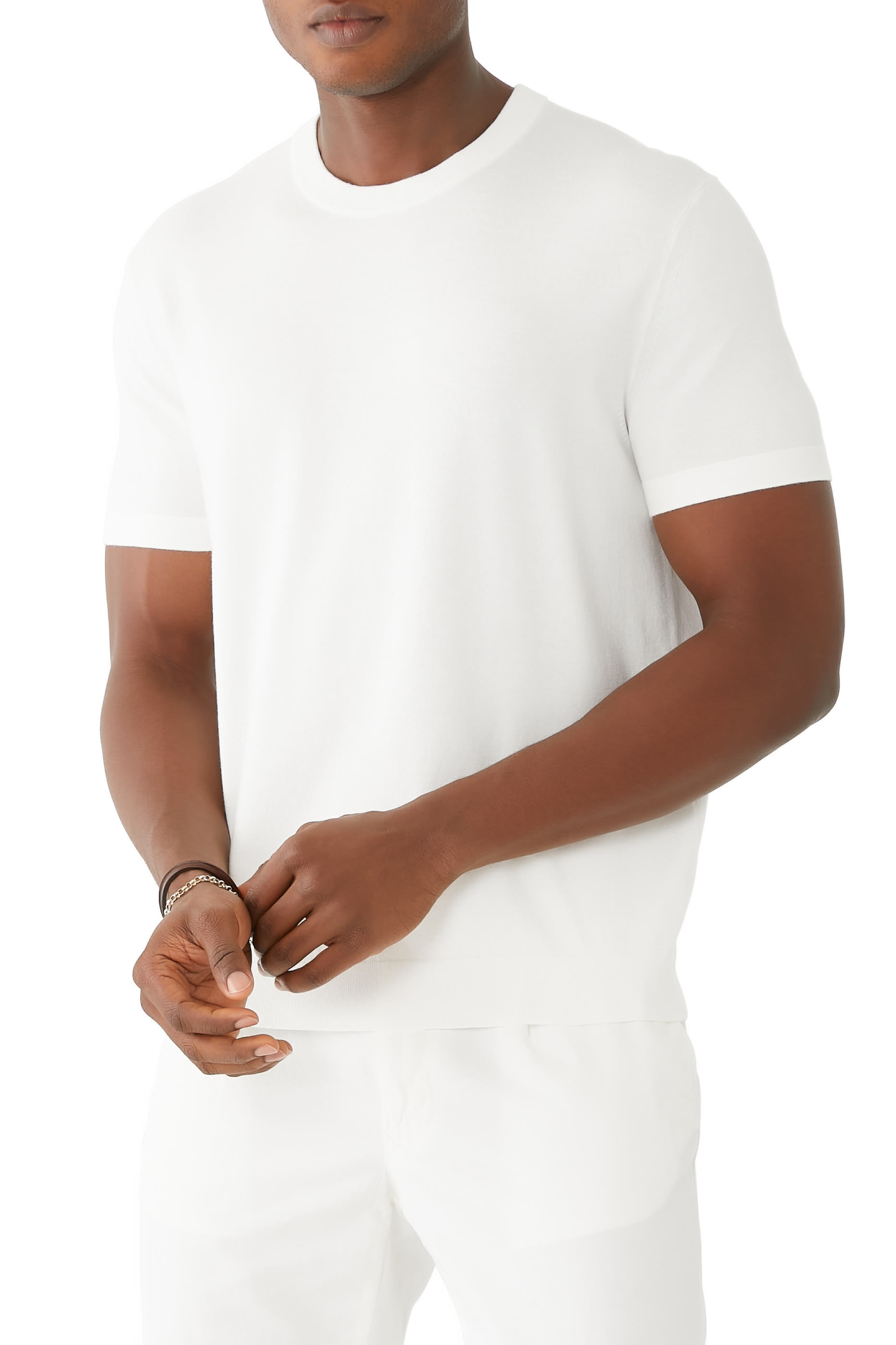 Sarior Short-Sleeve Sweater in Light Bilen