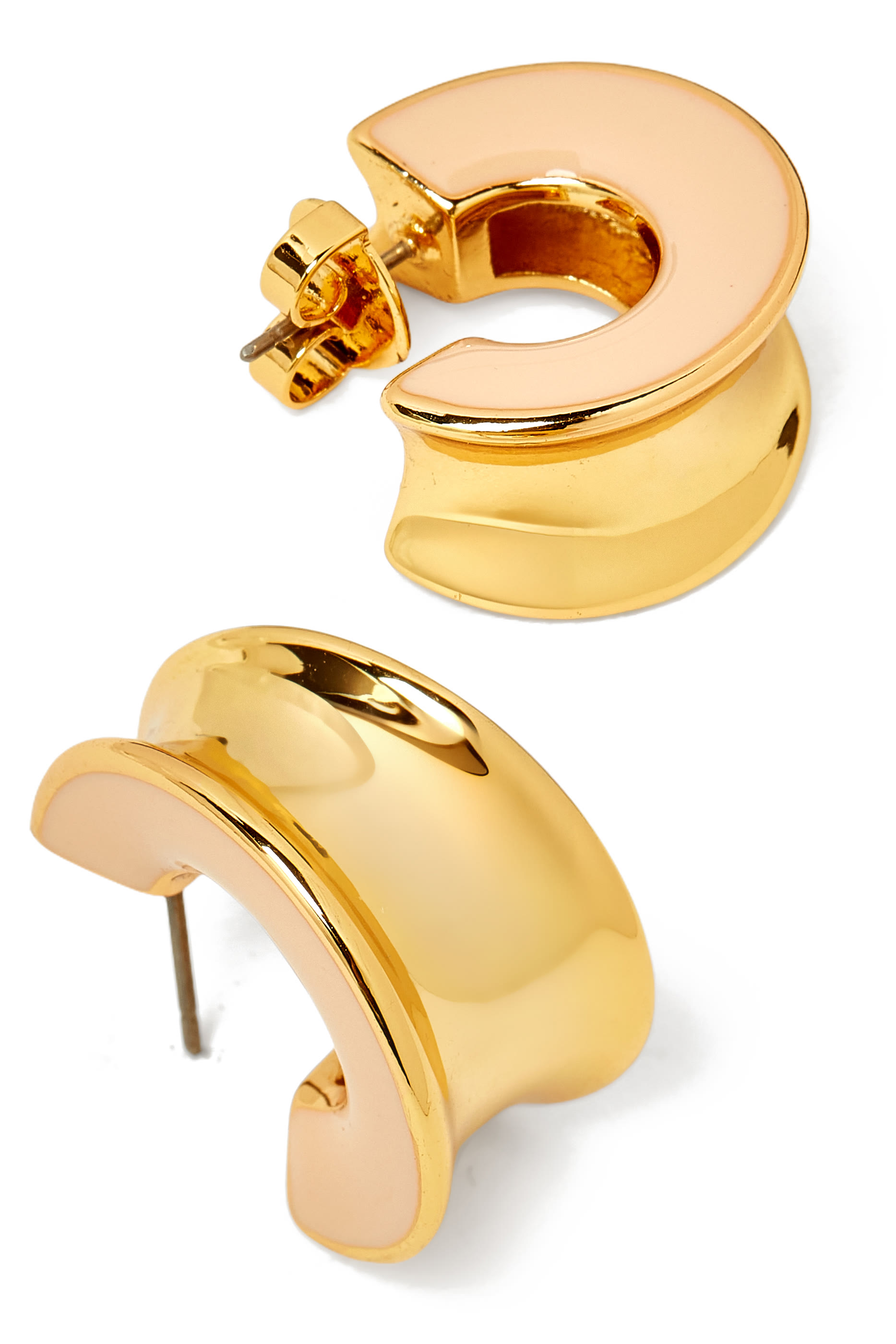 Bold Small Hoops , Plated Metal & Enamel