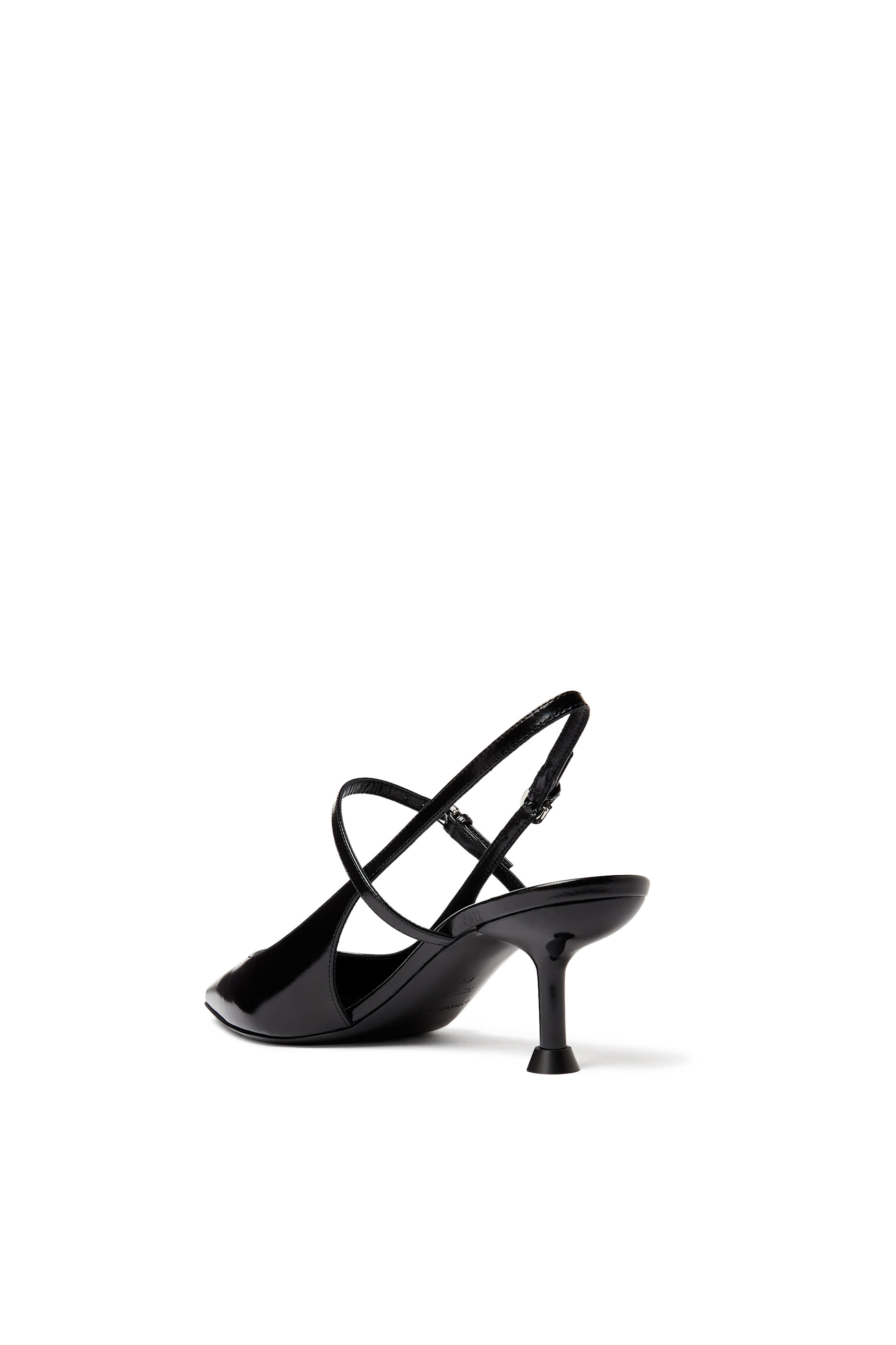 Doubler-Strap Slingback Leather Pumps