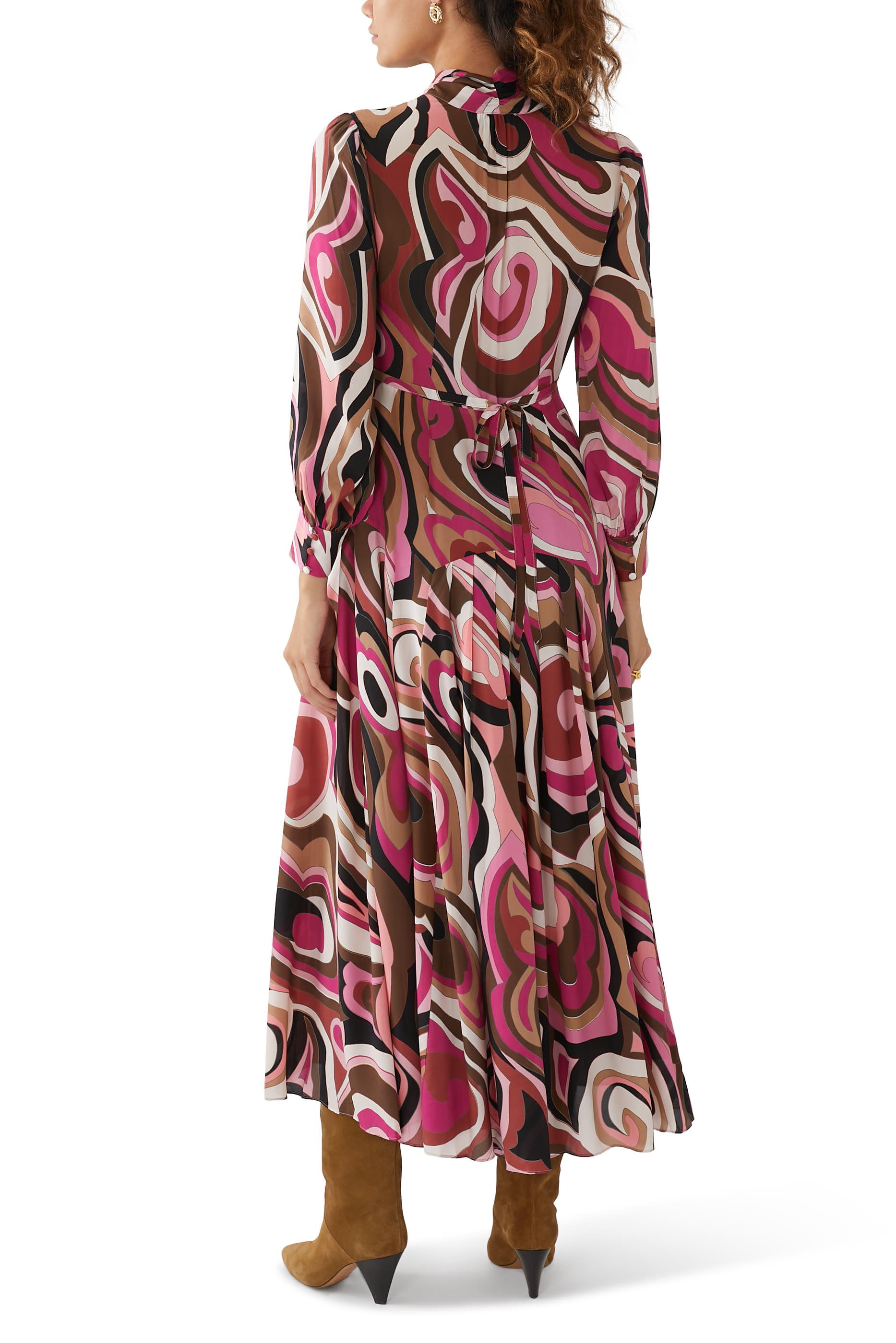 Marigold Silk Midi Dress 