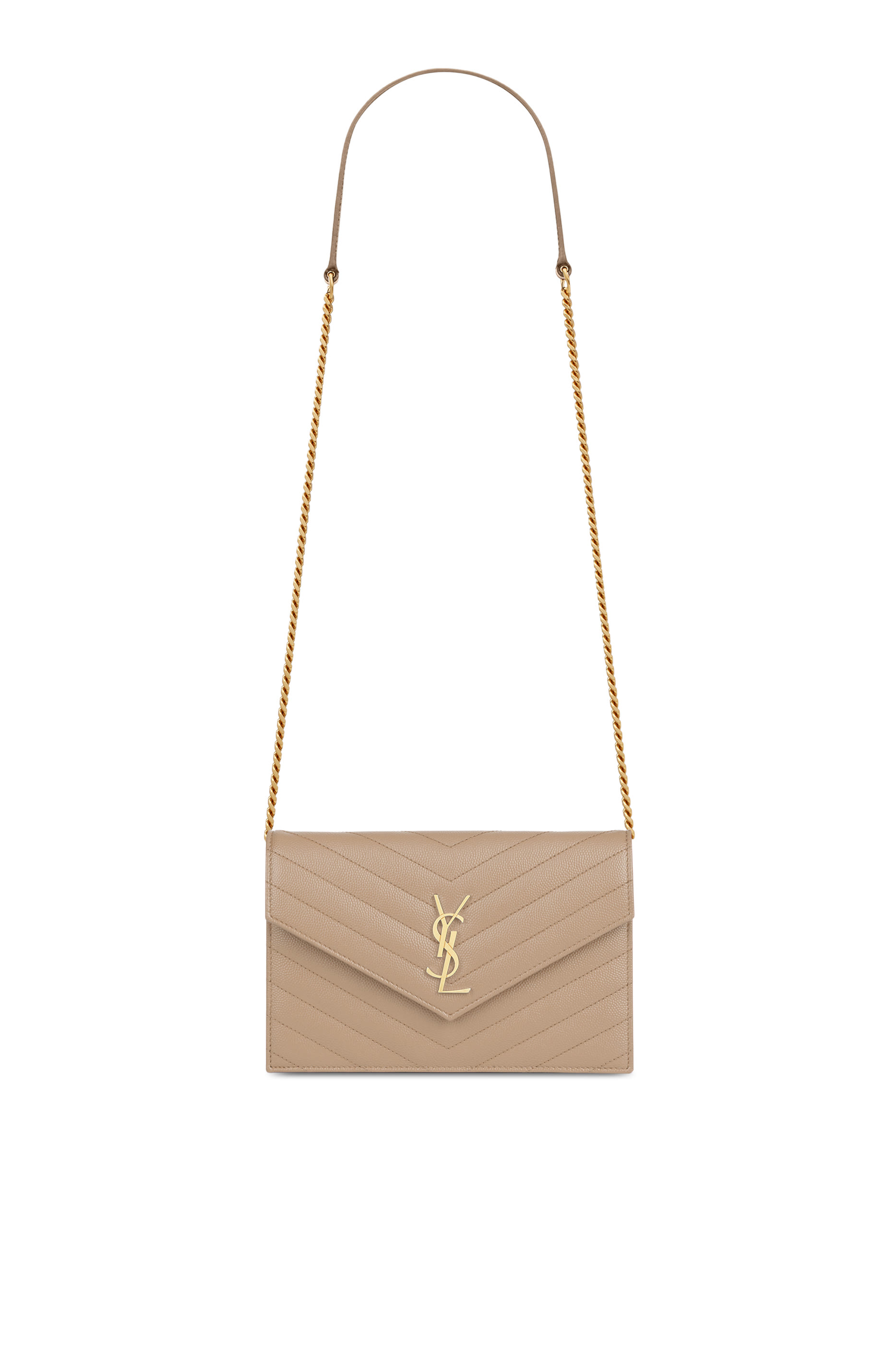 Cassandre Envelope Chain Wallet in Grain De Poudre Leather 