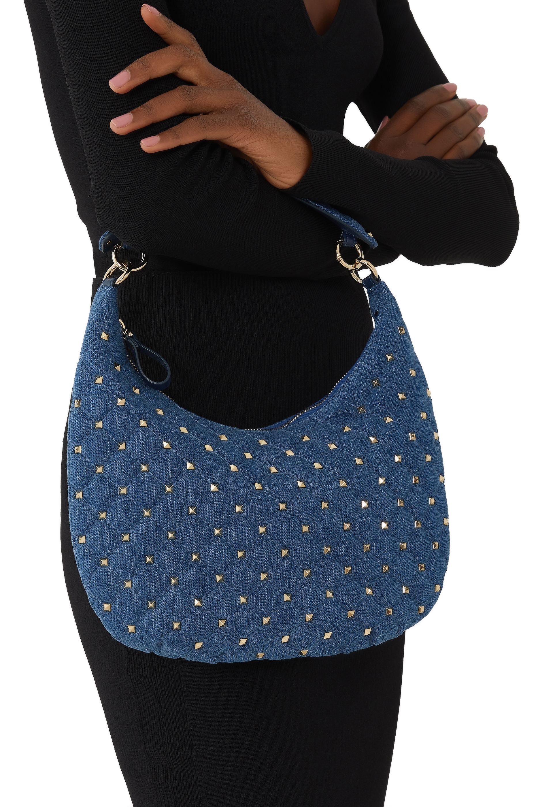 Rockstud Spike Small Hobo Bag