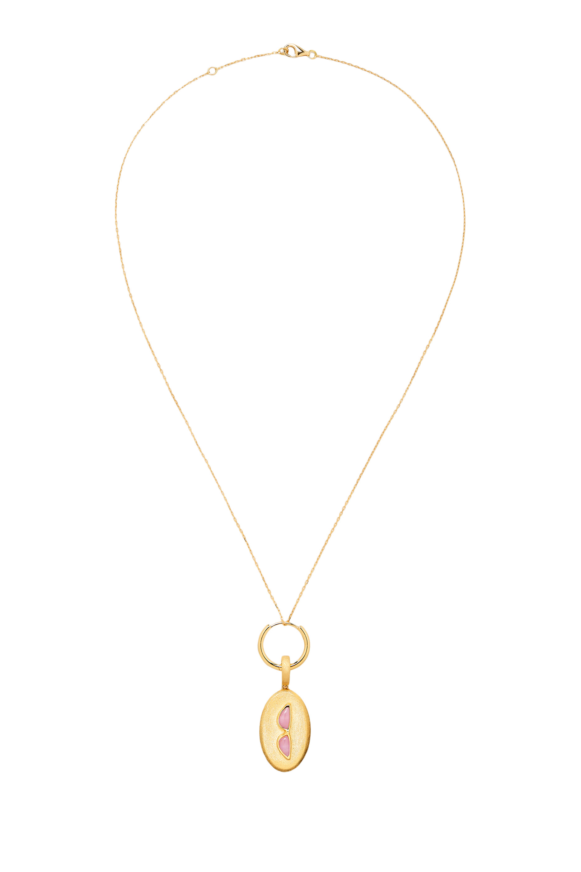  Sunglasses Sands Charm, 18K Yellow Gold & Pink Opal