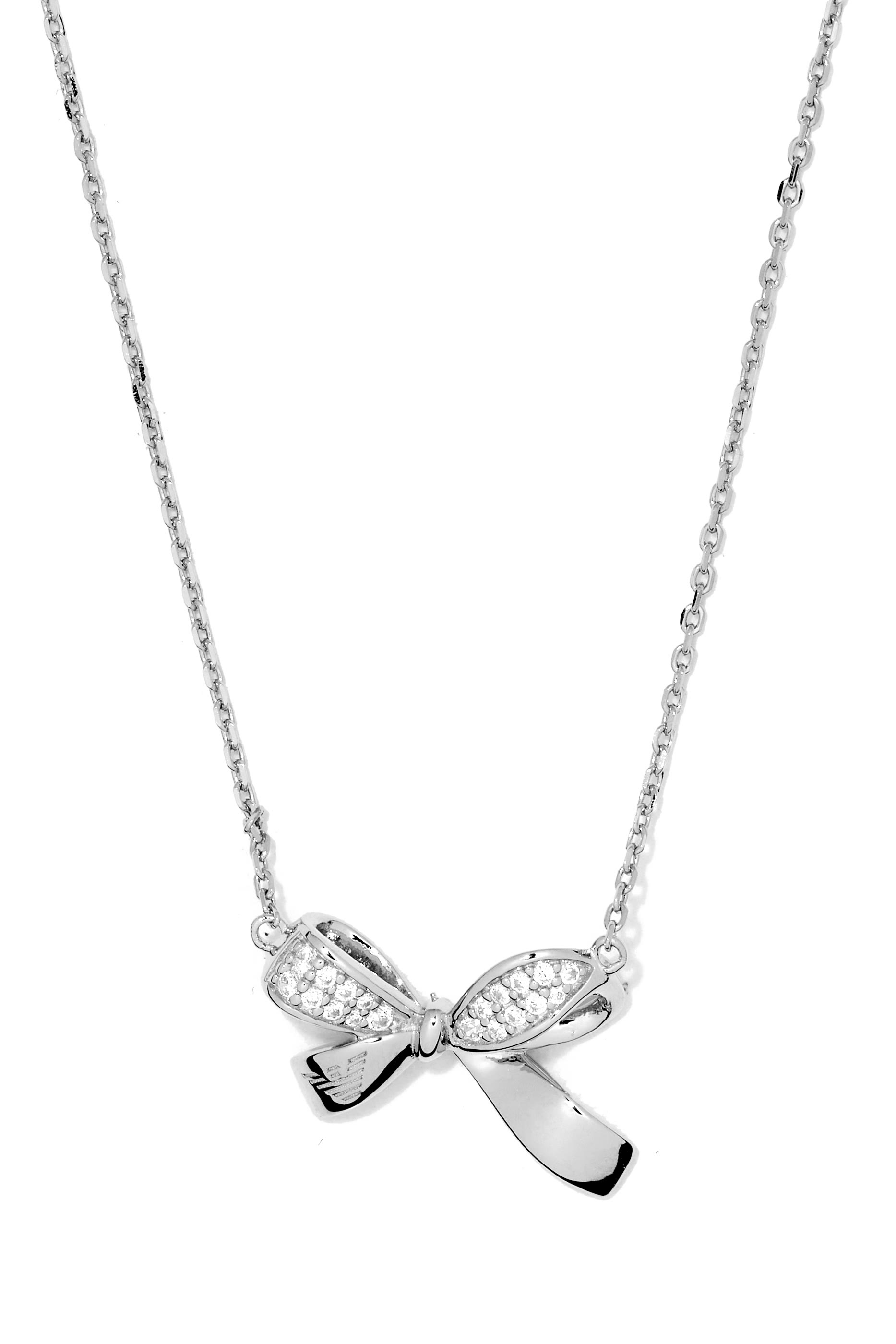 Sentimental Bow Pendant Necklace, Sterling Silver