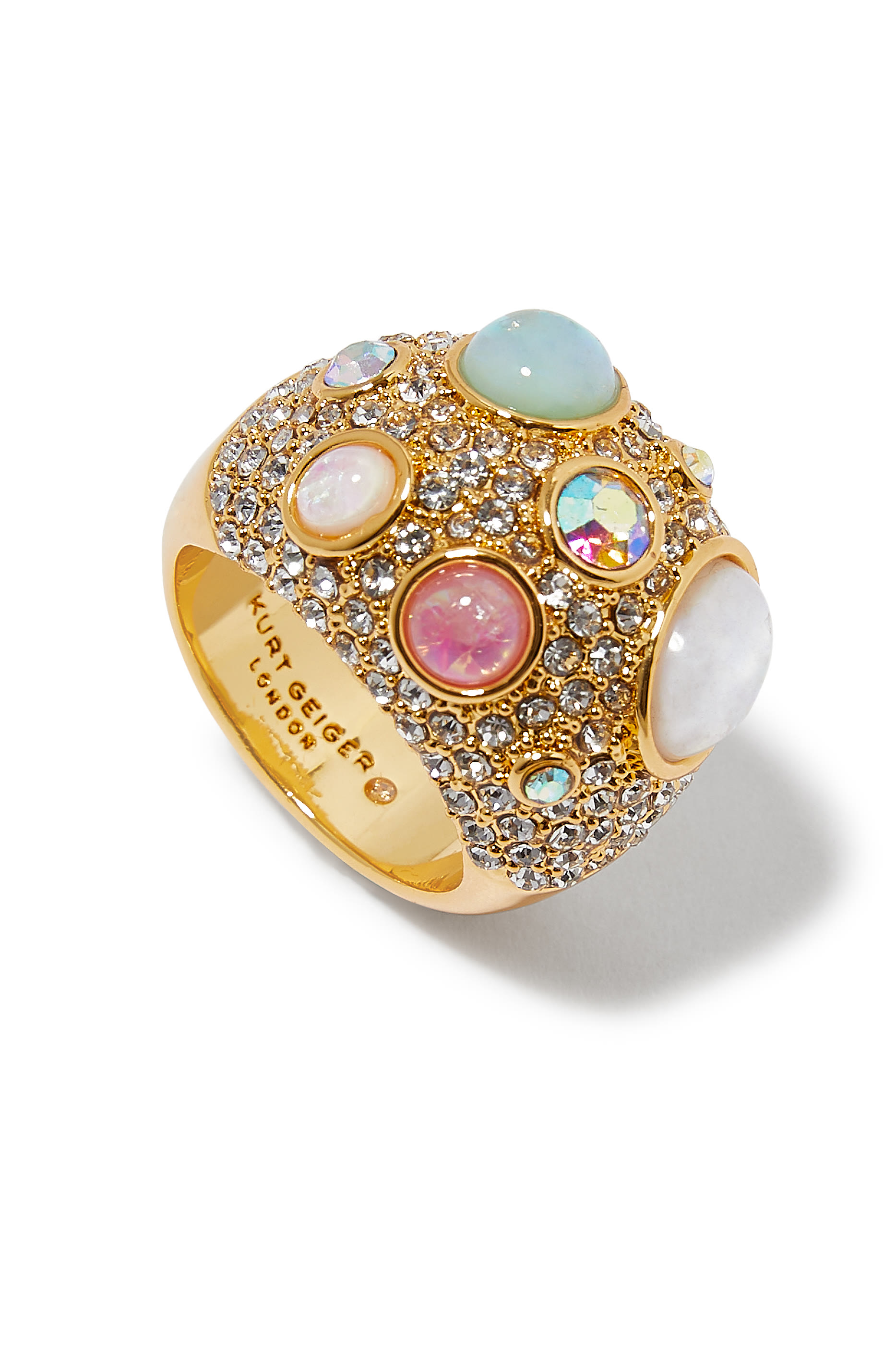 Opal Mix Pave Ring