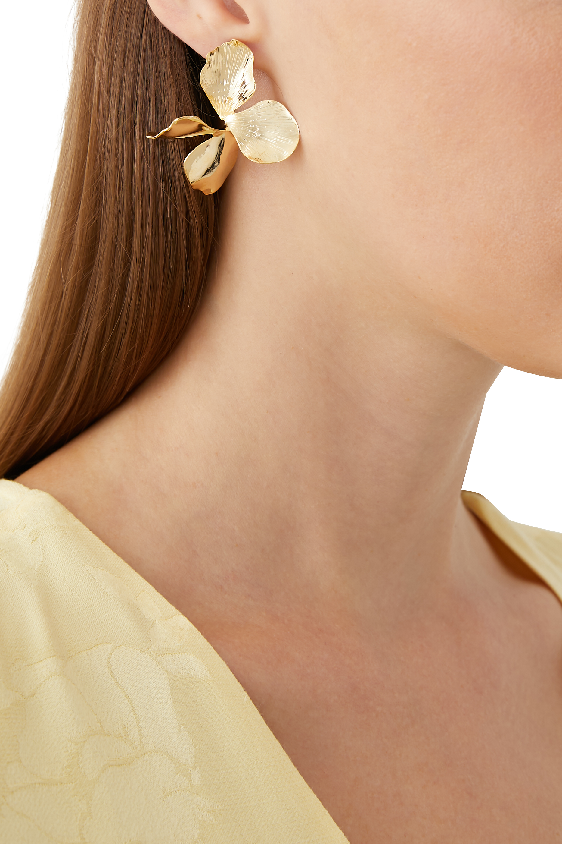 Hyacinth Drop Earrings, 14k Yellow Gold-Plated Brass