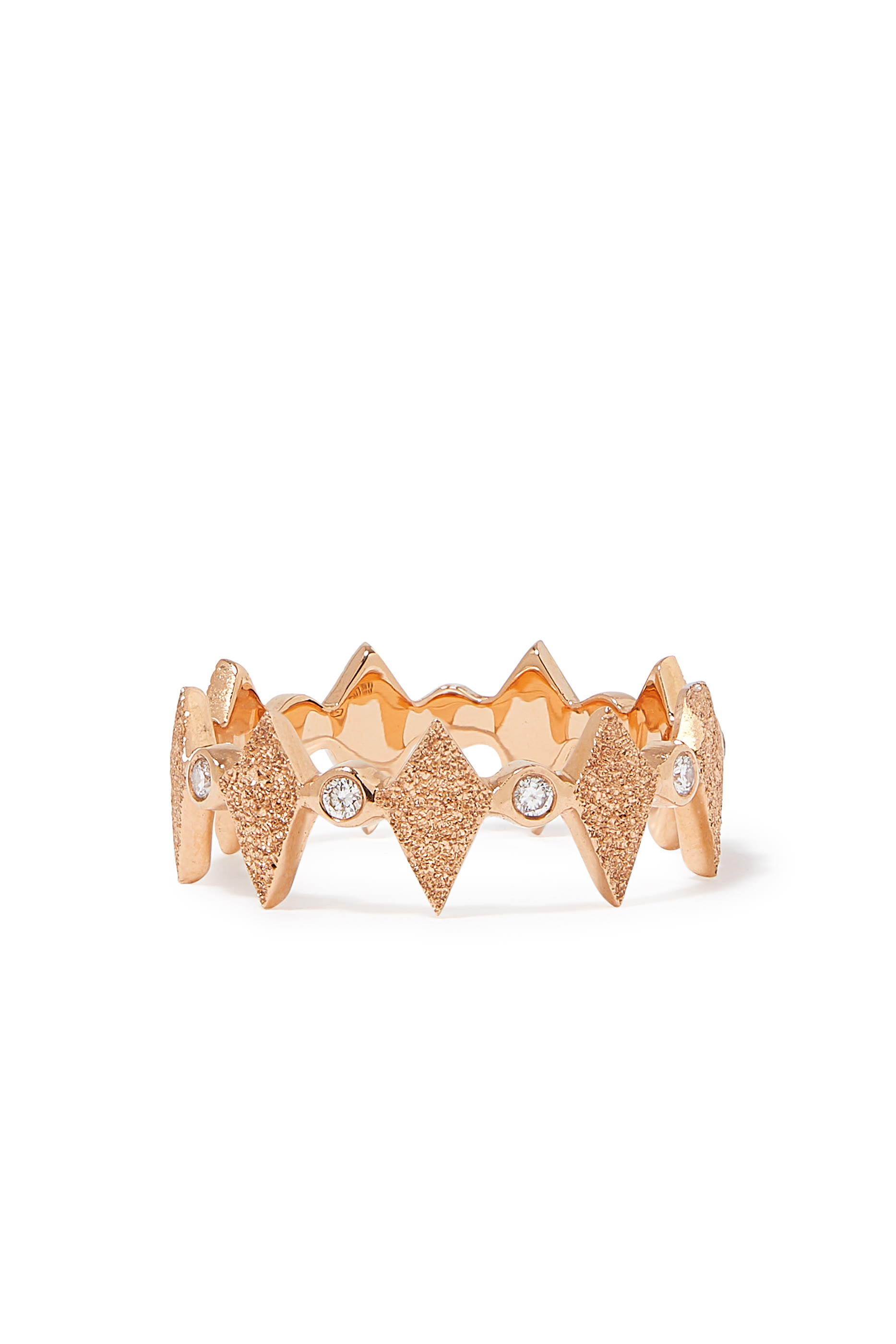 Sandblast Mosaic Ring, 18k Pink Gold & Morocco Diamond