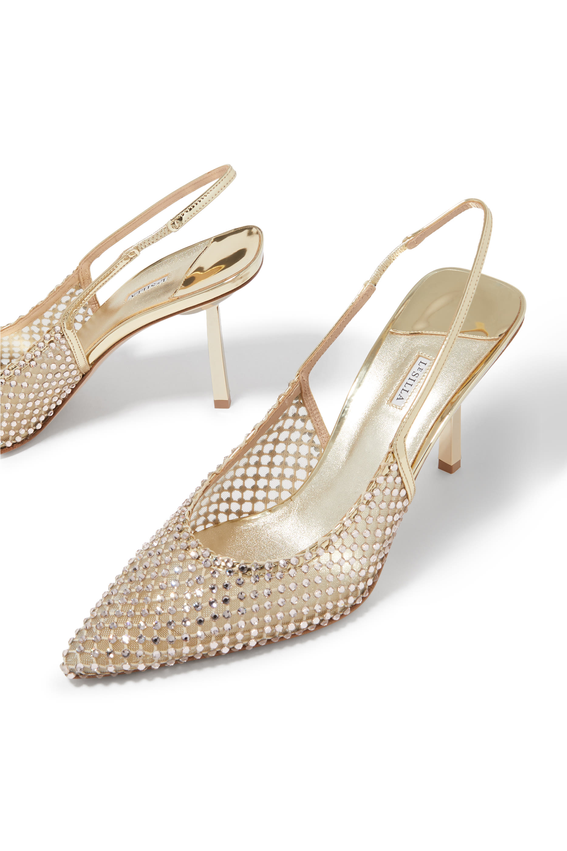 Gilda 80 Slingback Pumps in Satin Mesh