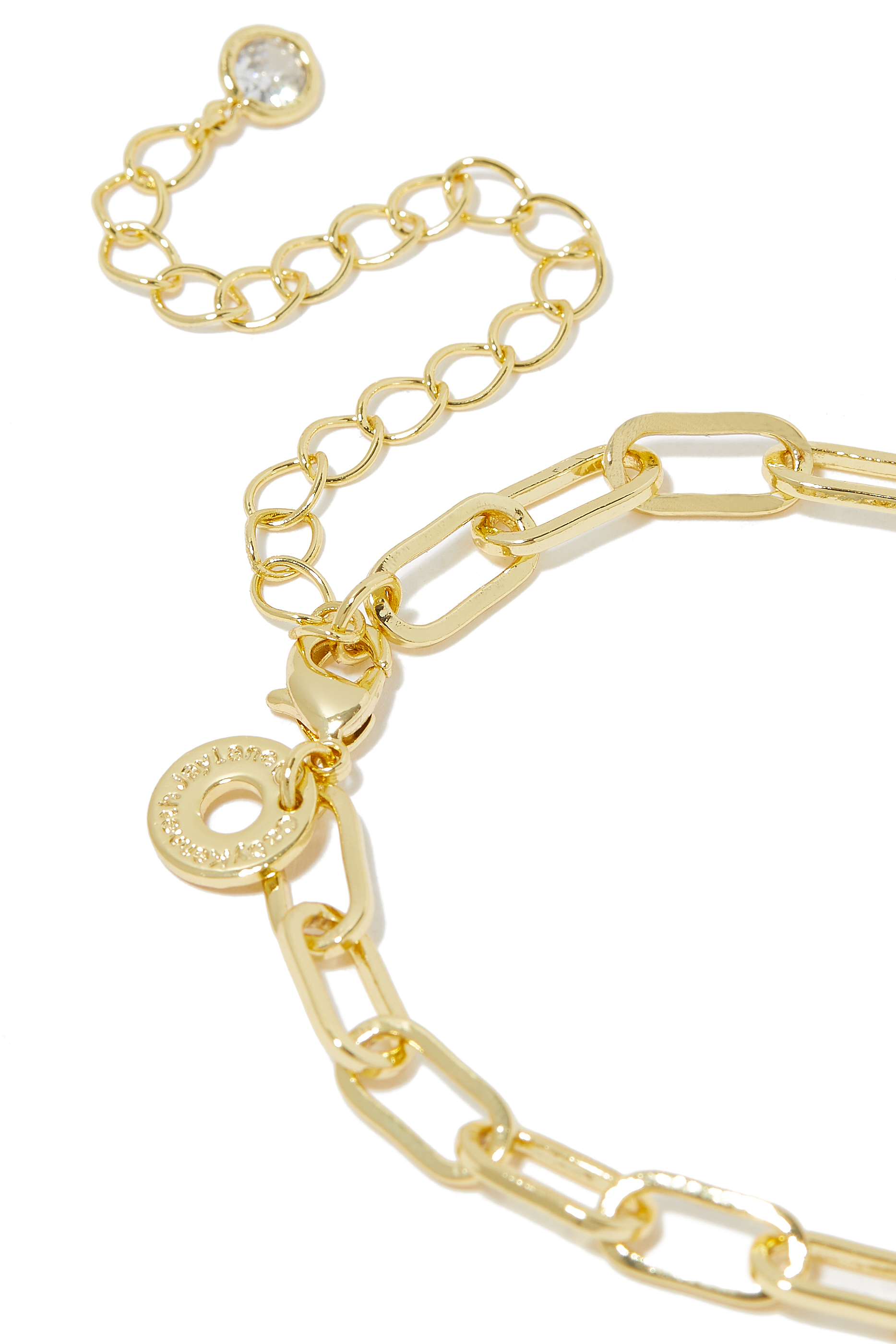 Pav&eacute; Link Bracelet, 18k Gold & Rhodium Plated Brass