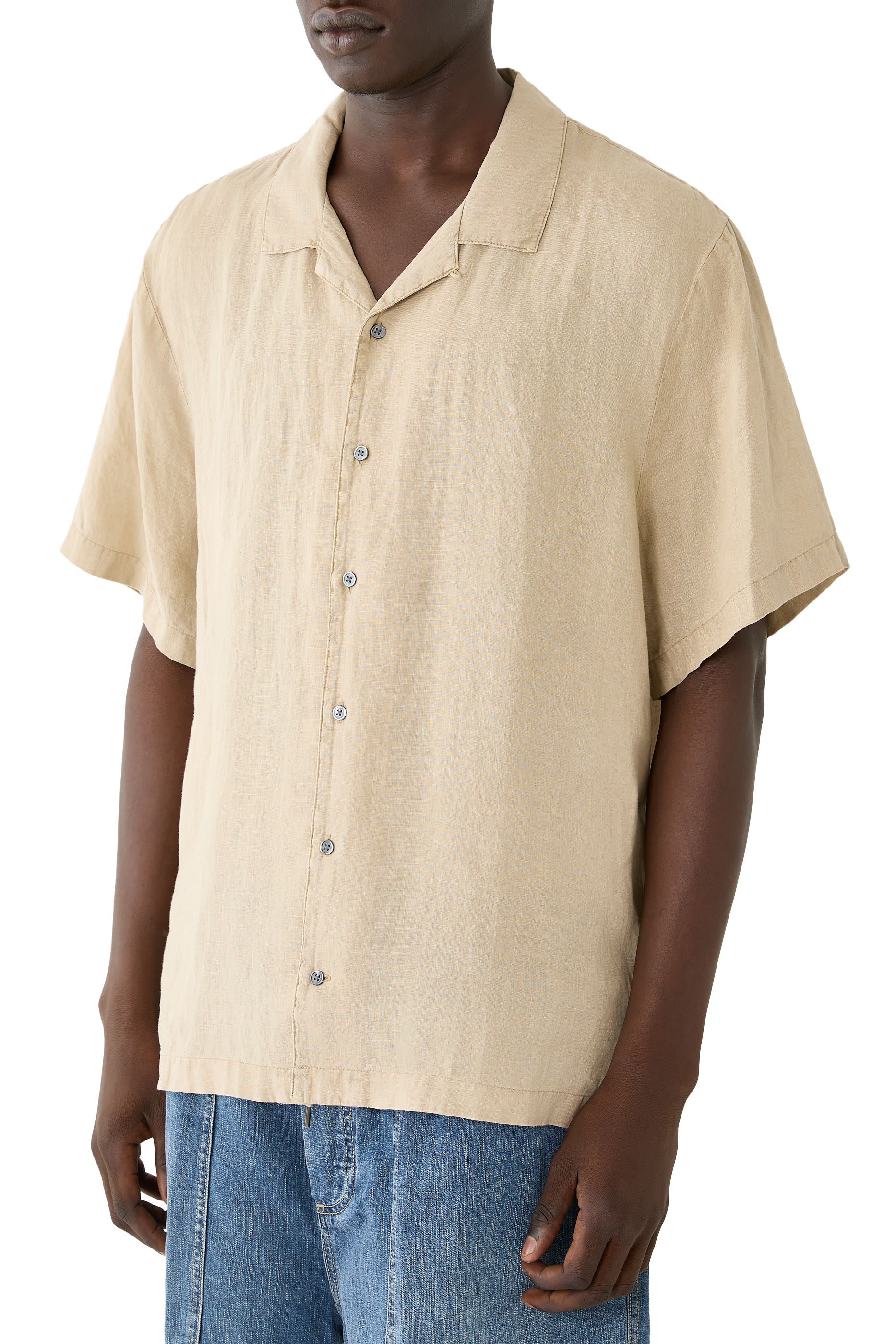 Shirttail Hem Short Sleeves Shirt