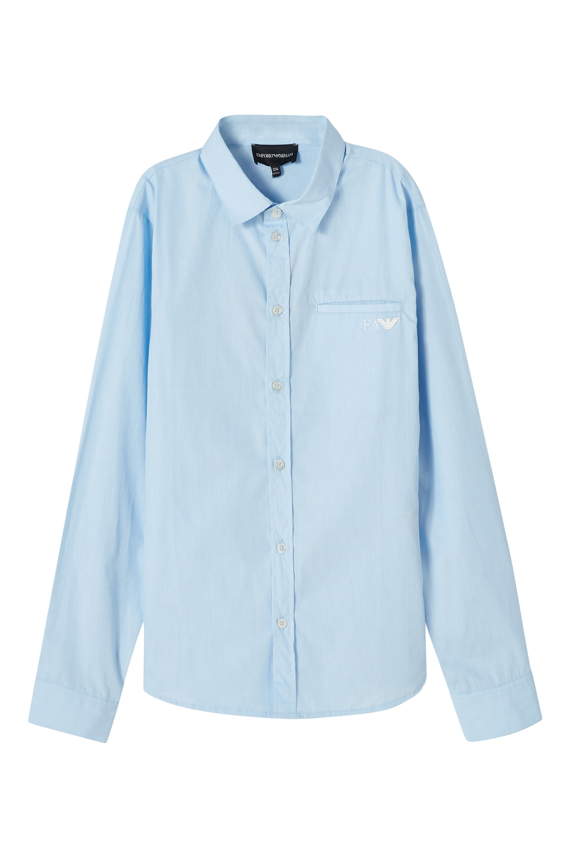 Kids Logo Embroidered Cotton Shirt