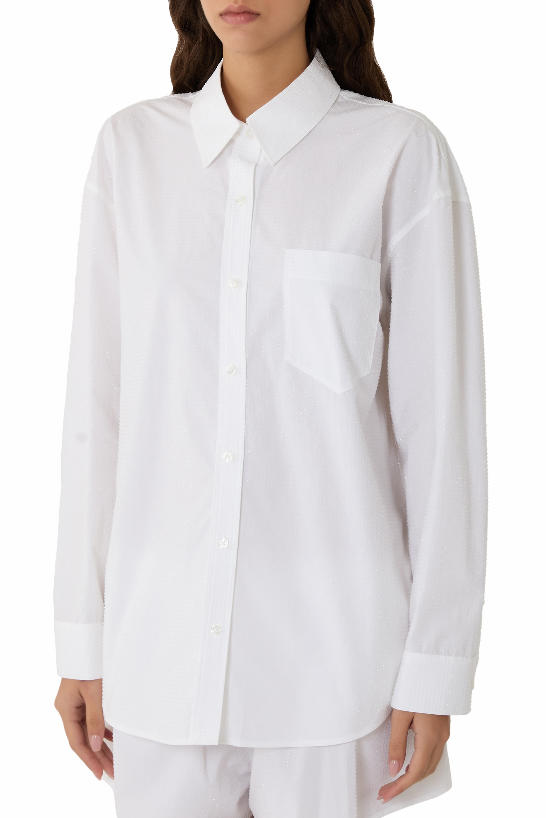 Button Up Shirt with Allover Hotfix