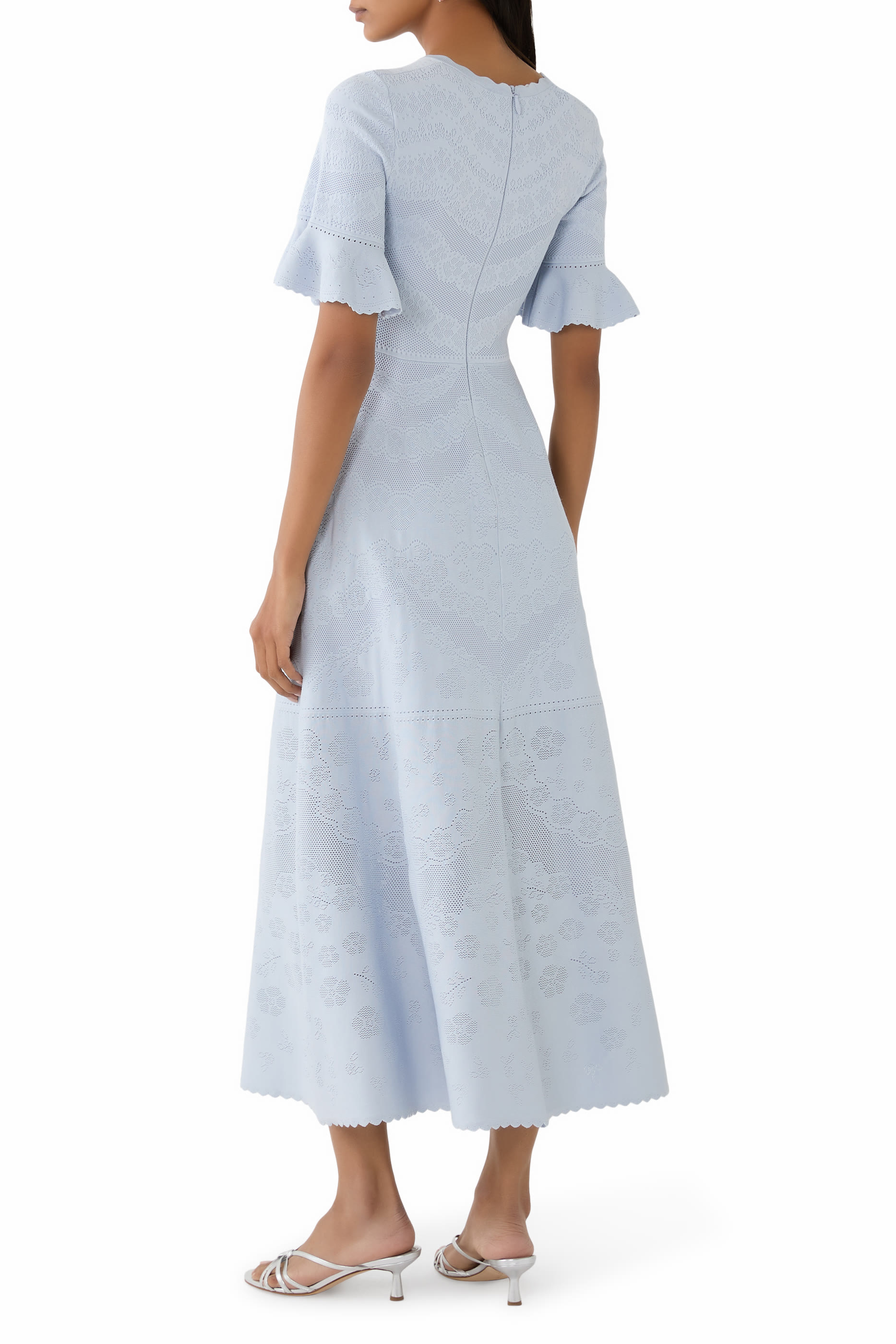 Scallop Lace Pointelle Knit Gown