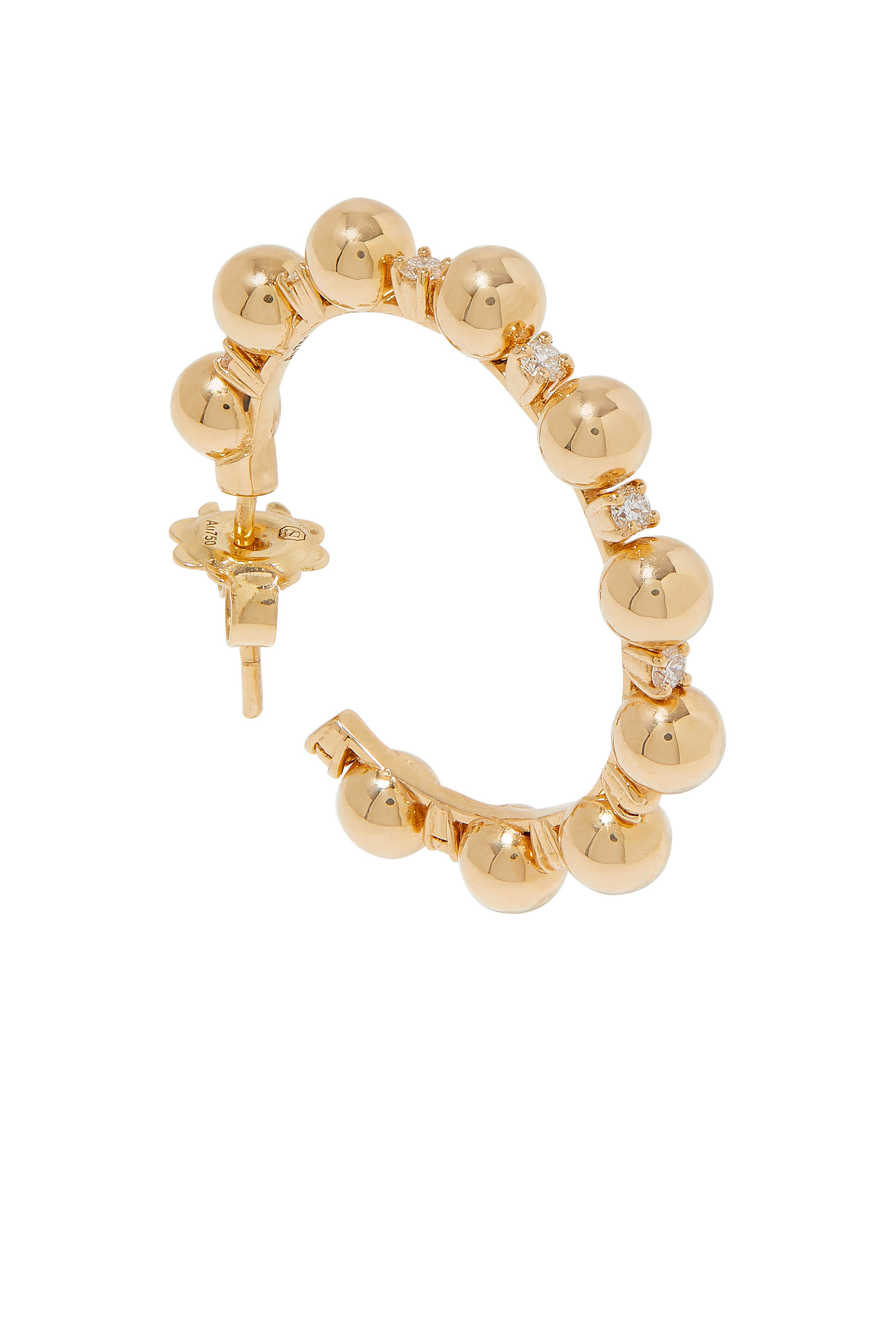 Large Gifu Hoops, 18k Yellow Gold & Diamonds