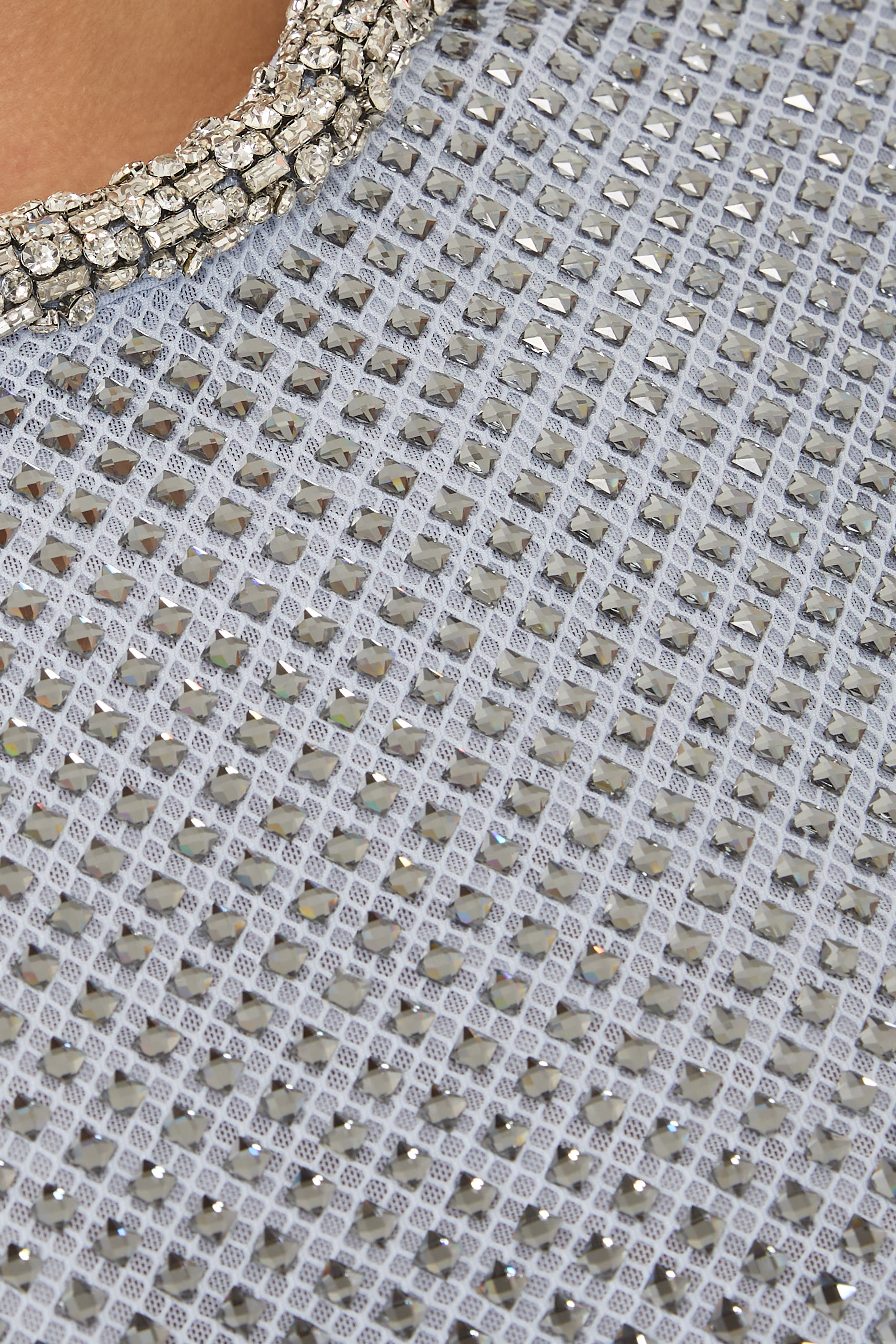 Rhinestone Mesh Midi Dress