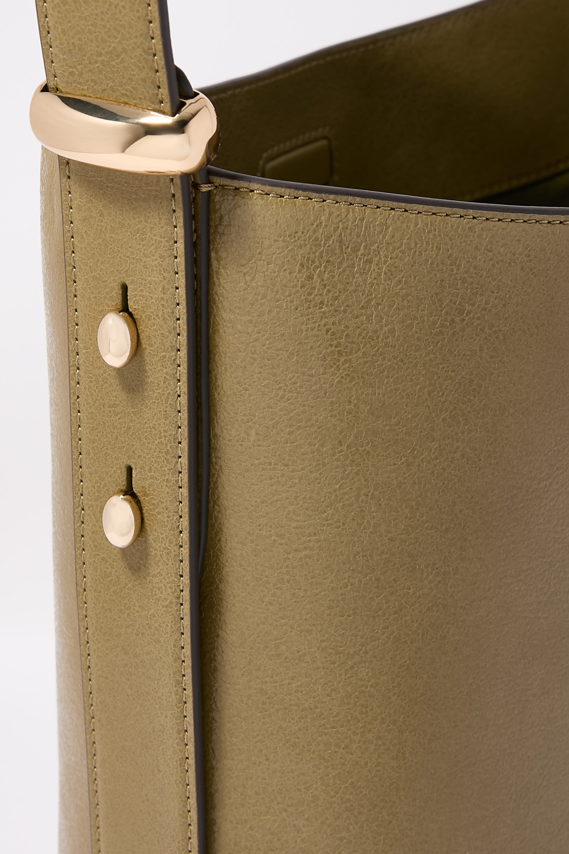 Halo Glazed Leather Bucket Bag