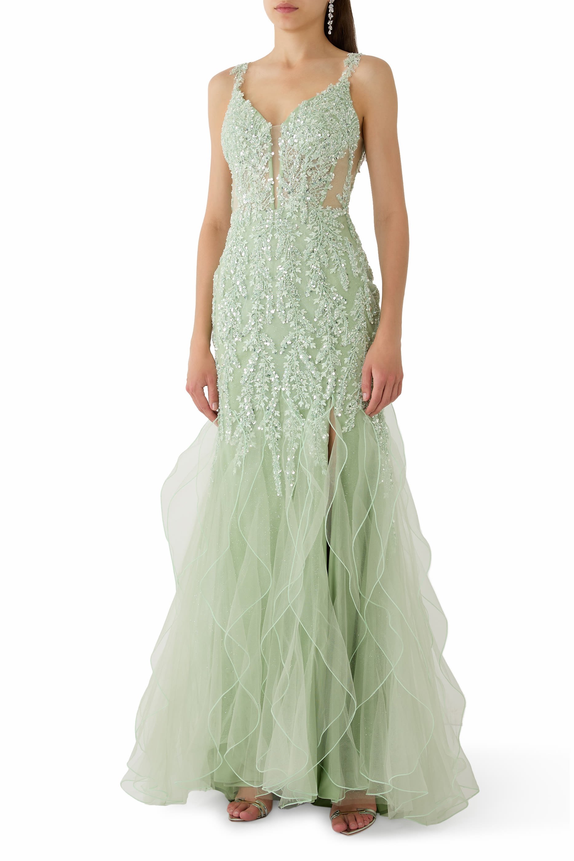 Bead-Embellished Mermaid Gown