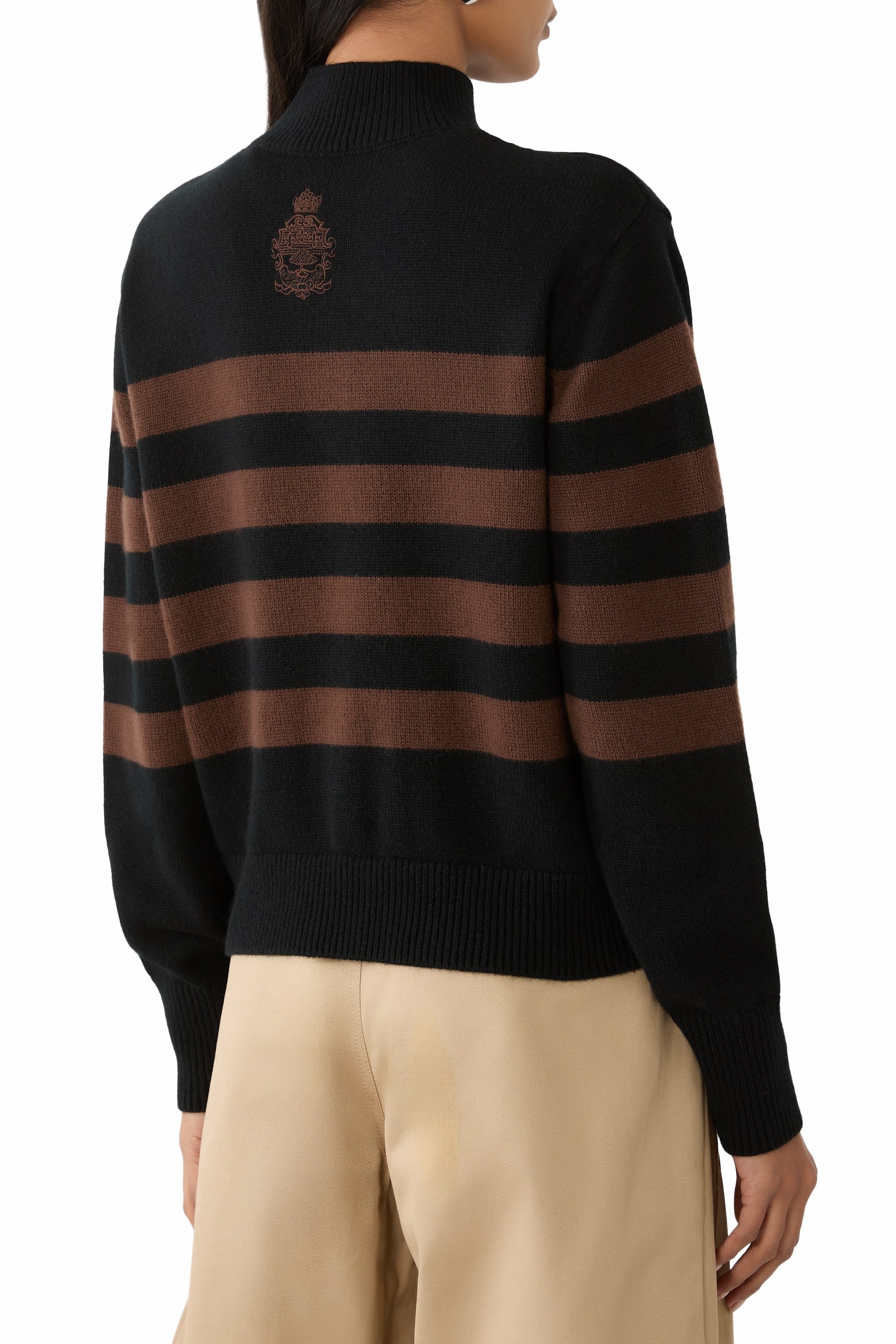  Ritz Striped Cashmere Turtleneck Sweater 