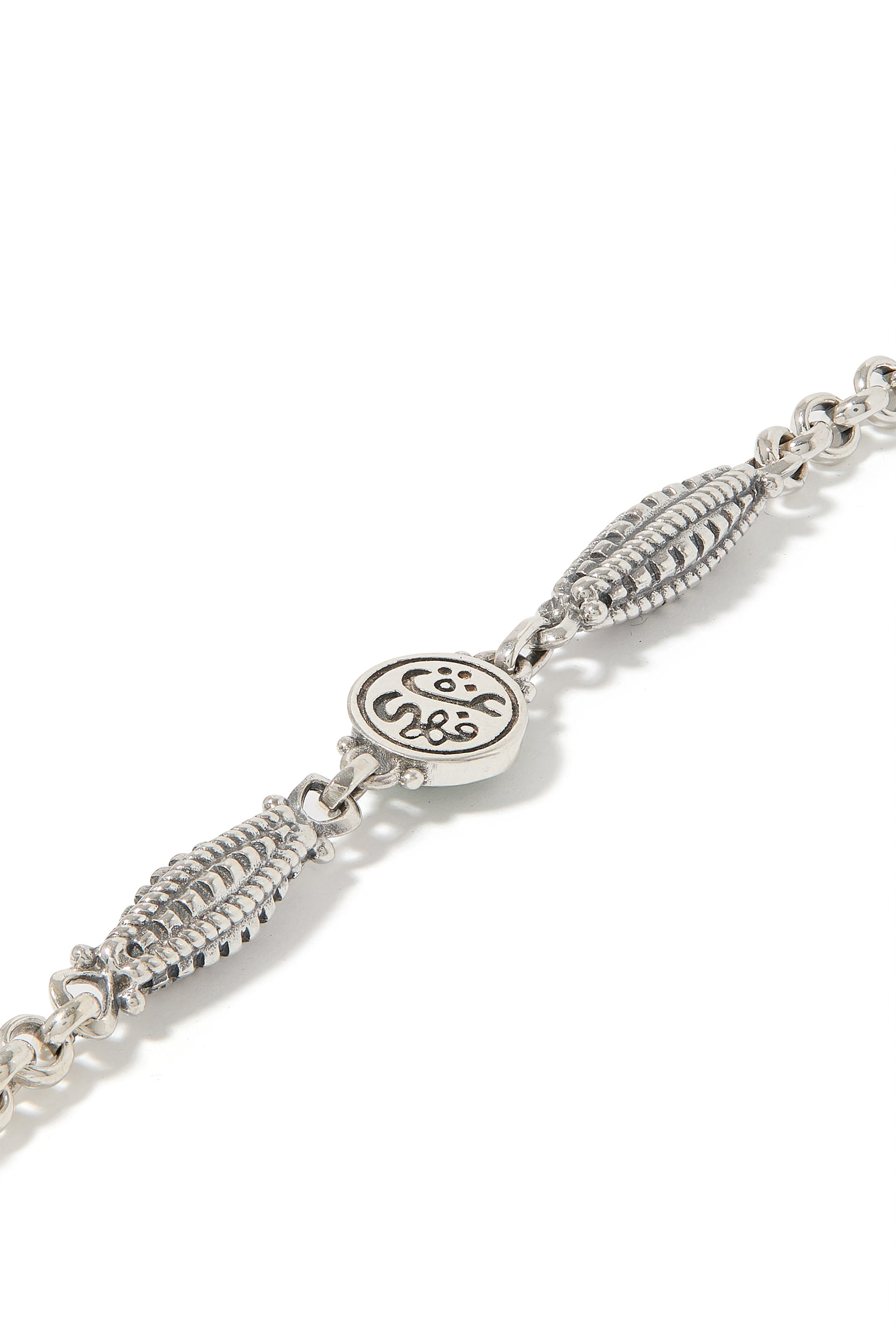 Kufic Necklace, Sterling Silver with Black Spinel & Labradorite