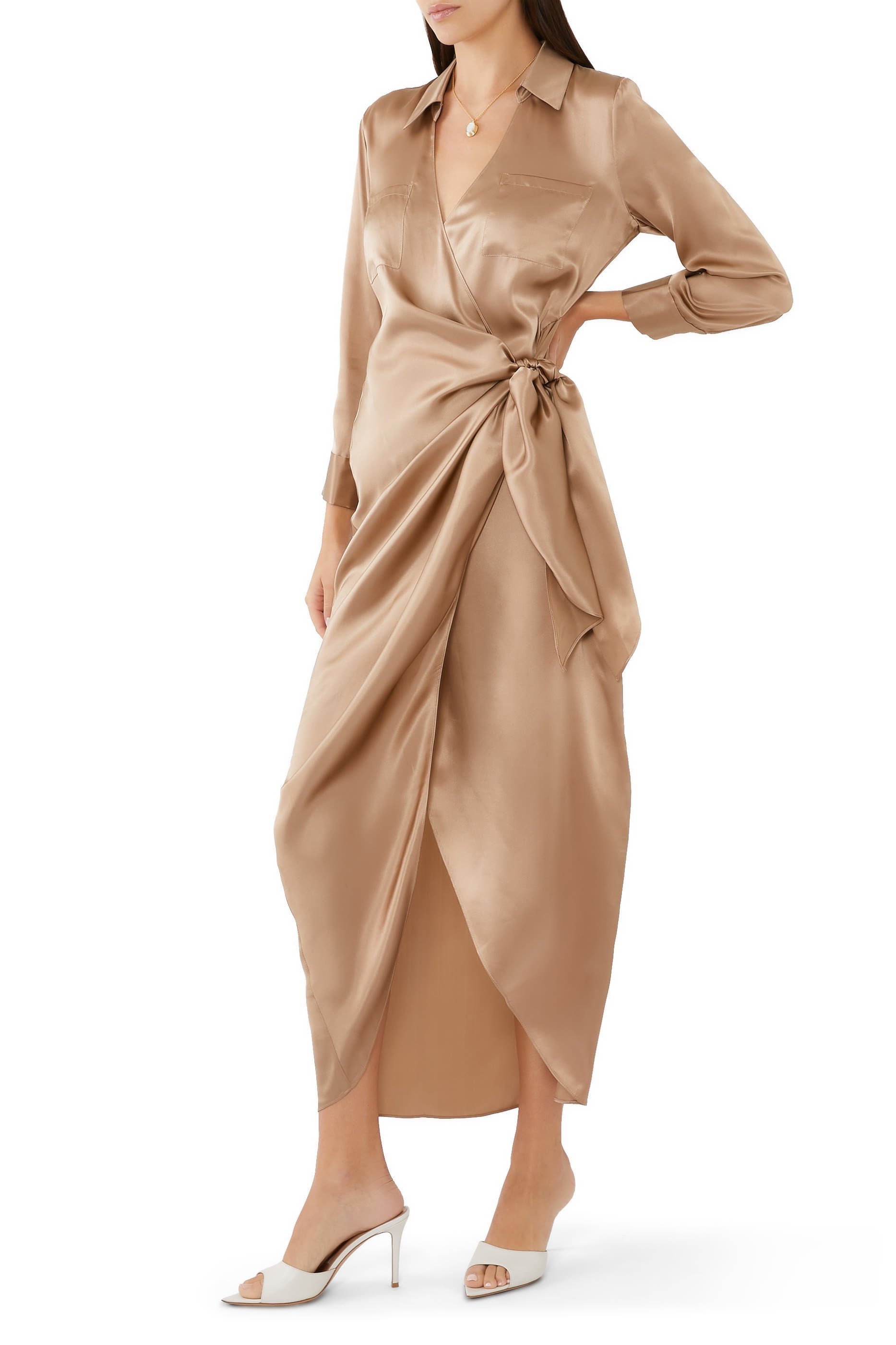 Kadi Satin Wrap Dress