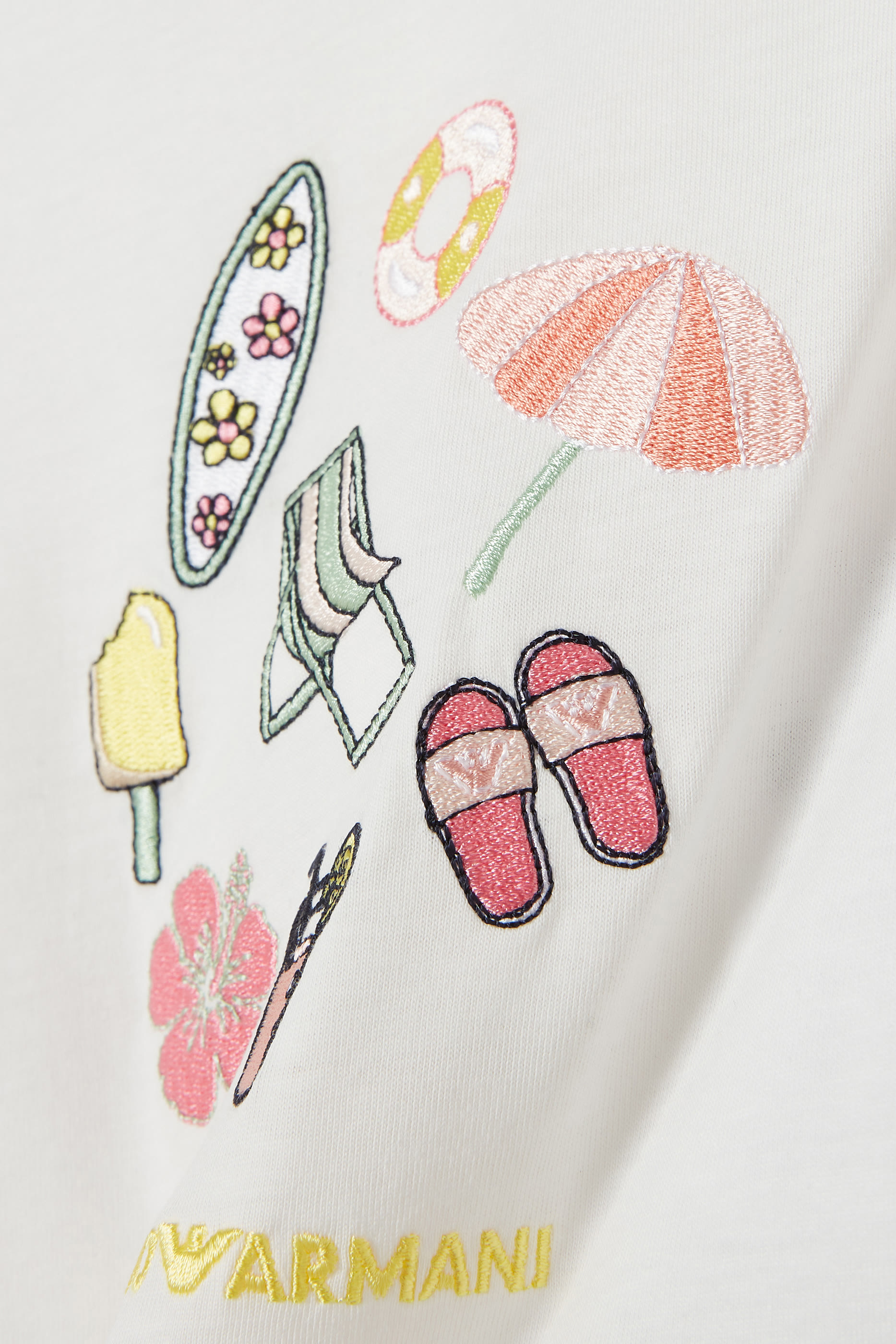 Kids Beach-Embroidered T-Shirt