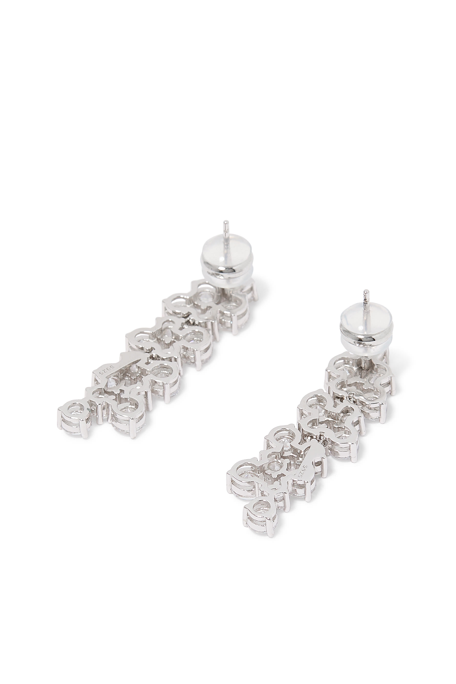 Aspen Drop Earrings, Silver Plated & Cubic Zirconia