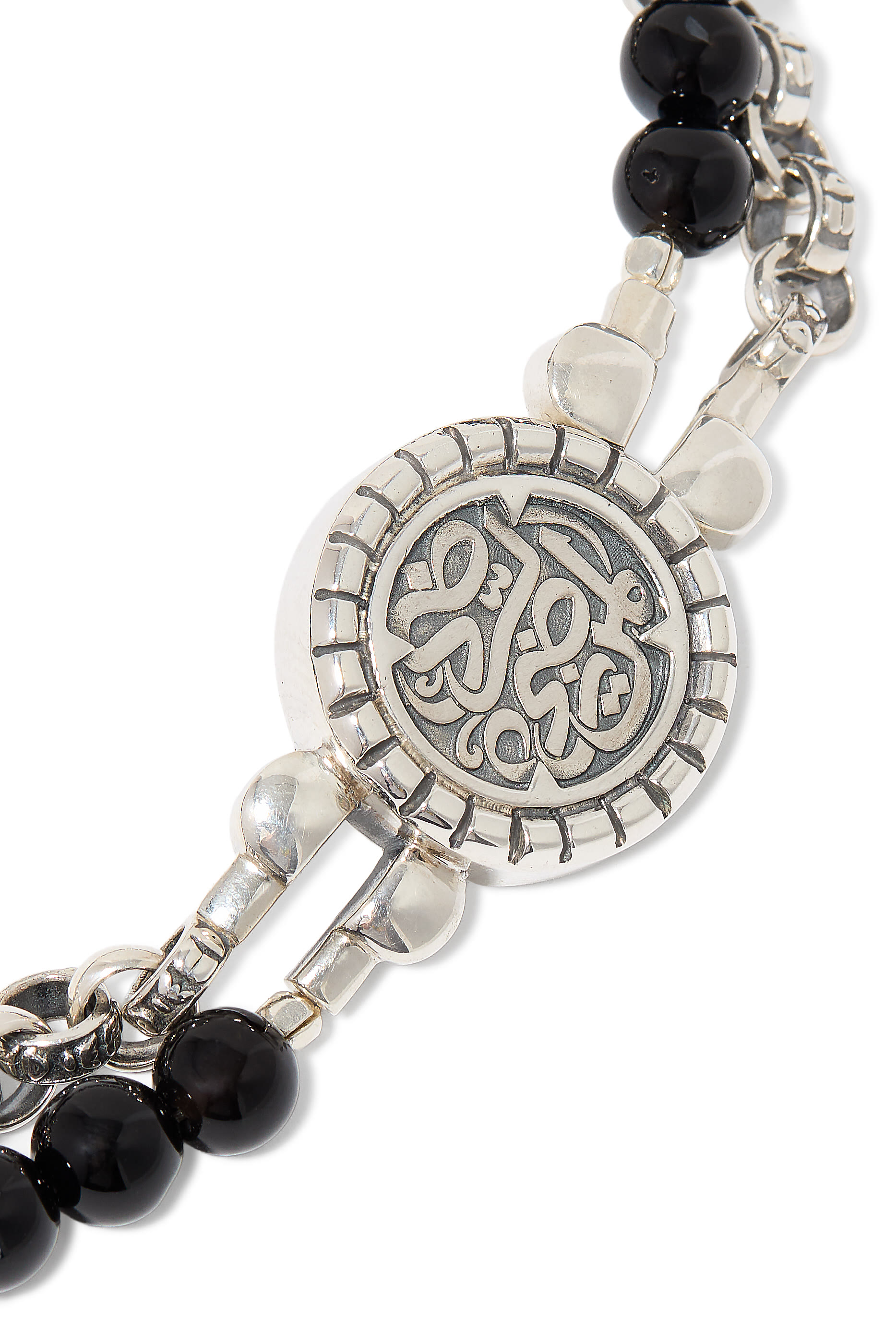 Warrior Twisted Band Bracelet, 18k Yellow Gold, Sterling Silver & Onyx, Leather