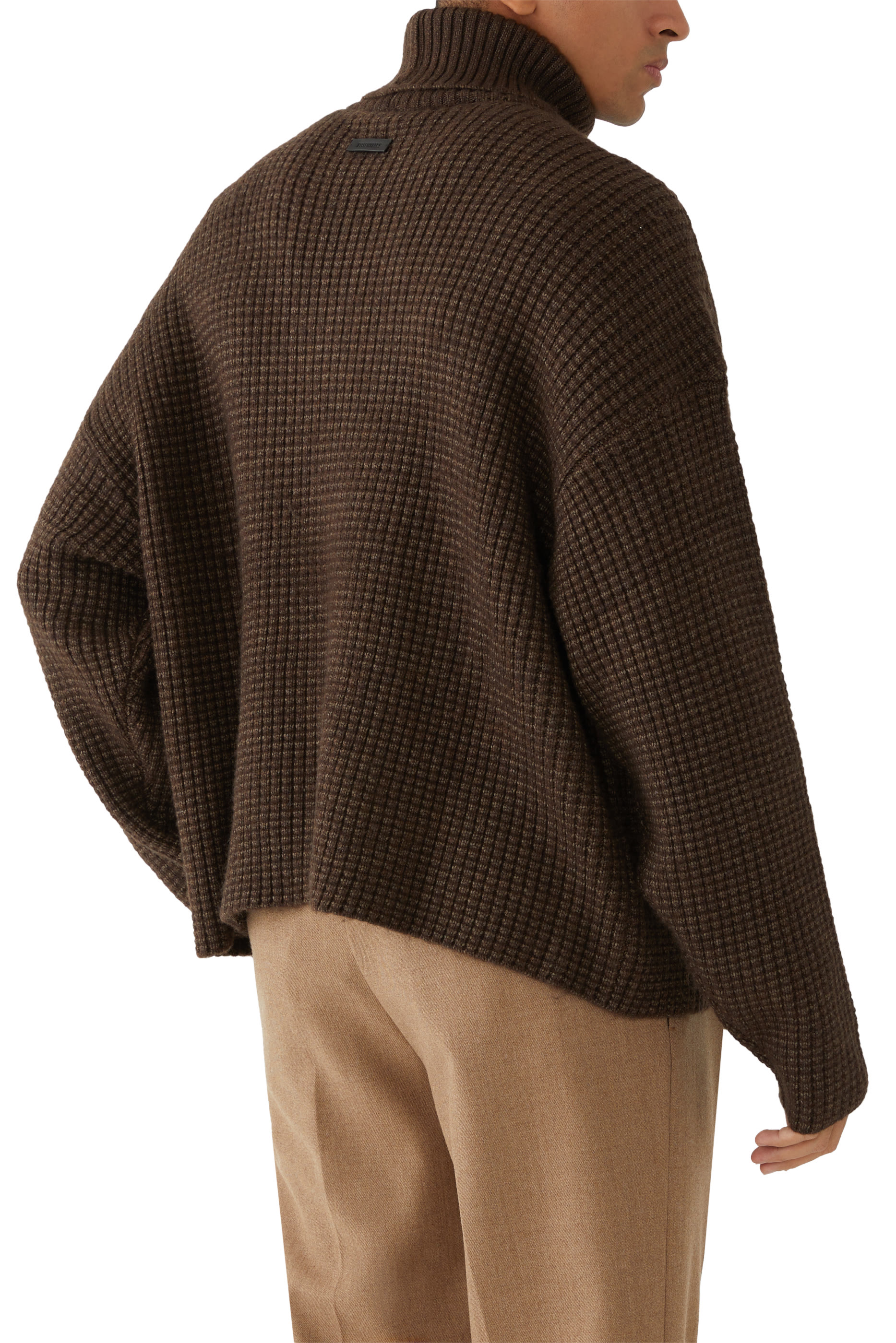 Heavy Waffle Turtleneck Sweater