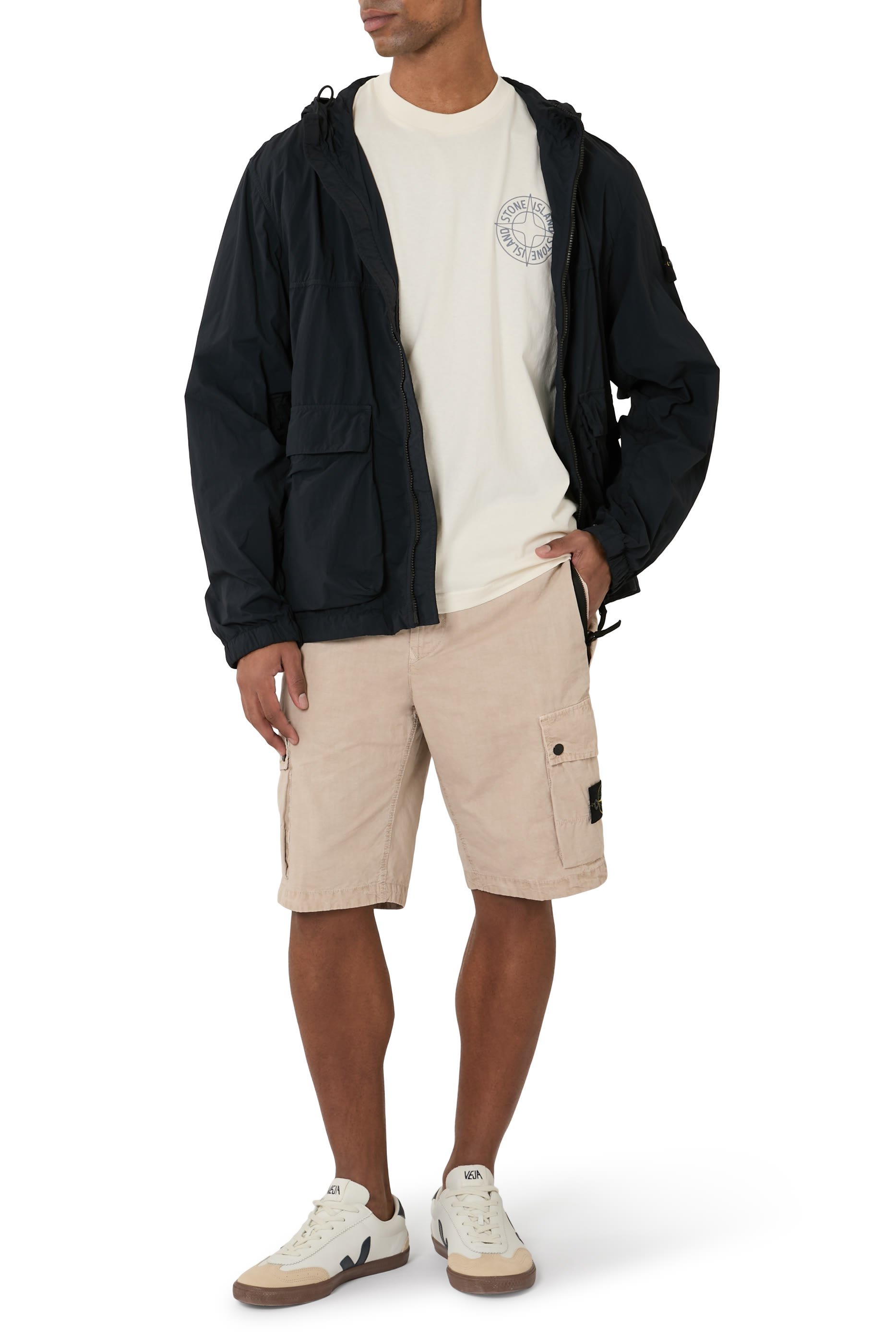 Slim-Fit Cargo Shorts with Zip Pockets 